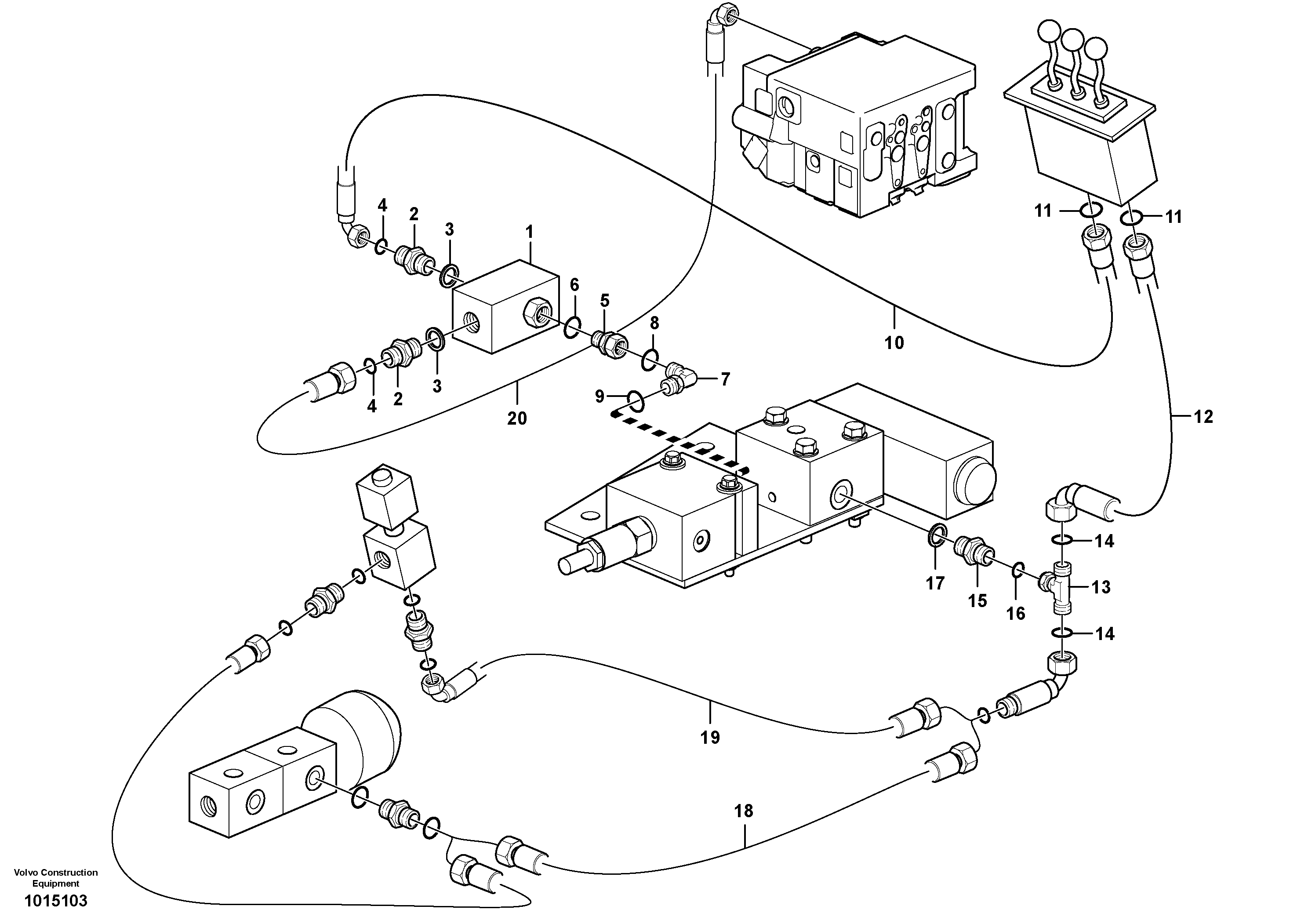 Servo hydraulic: hydraulic lines  82062 — volvo parts diagram