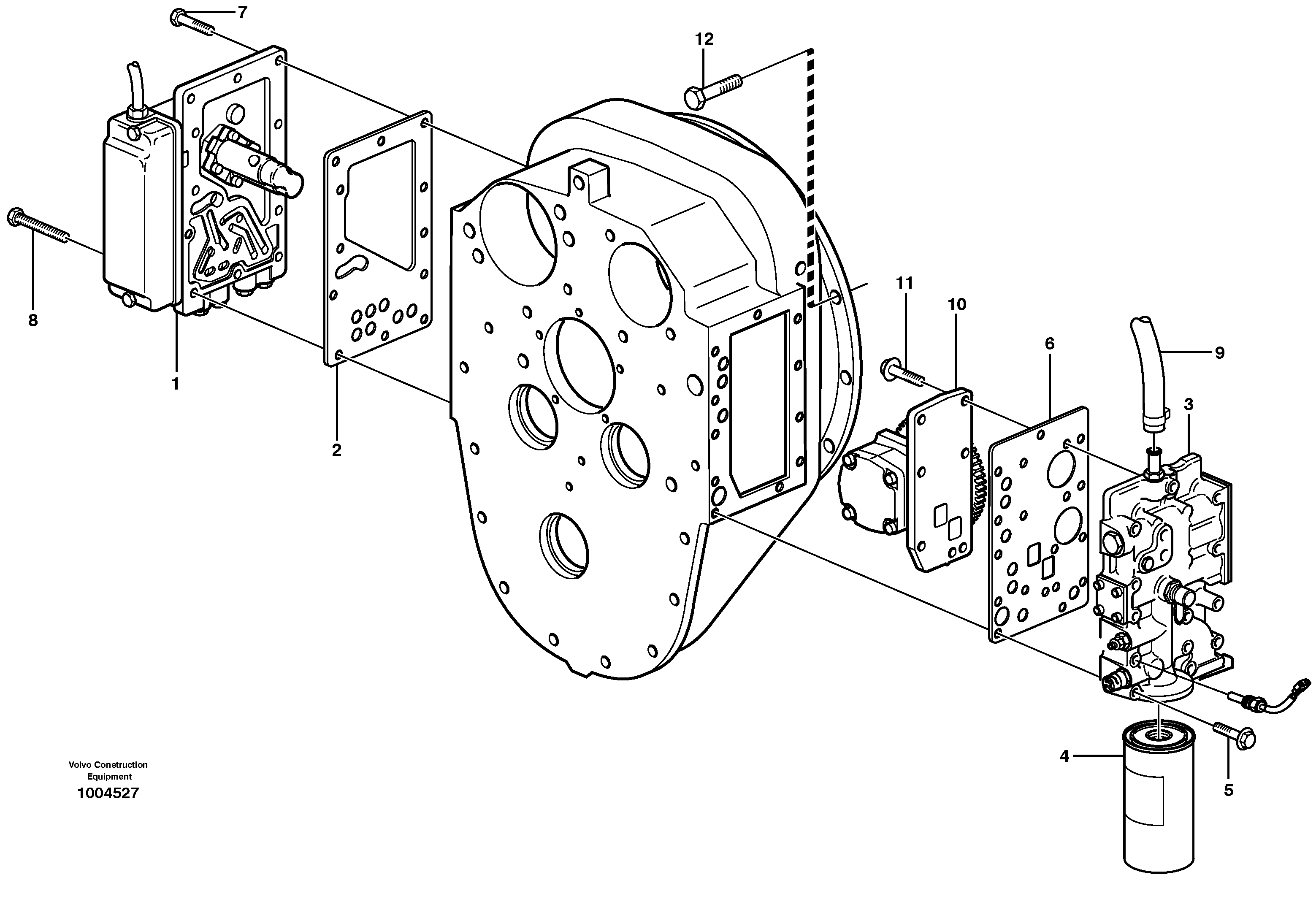 Range selector valve, pressure limiting valve and pump. — volvo parts diagram