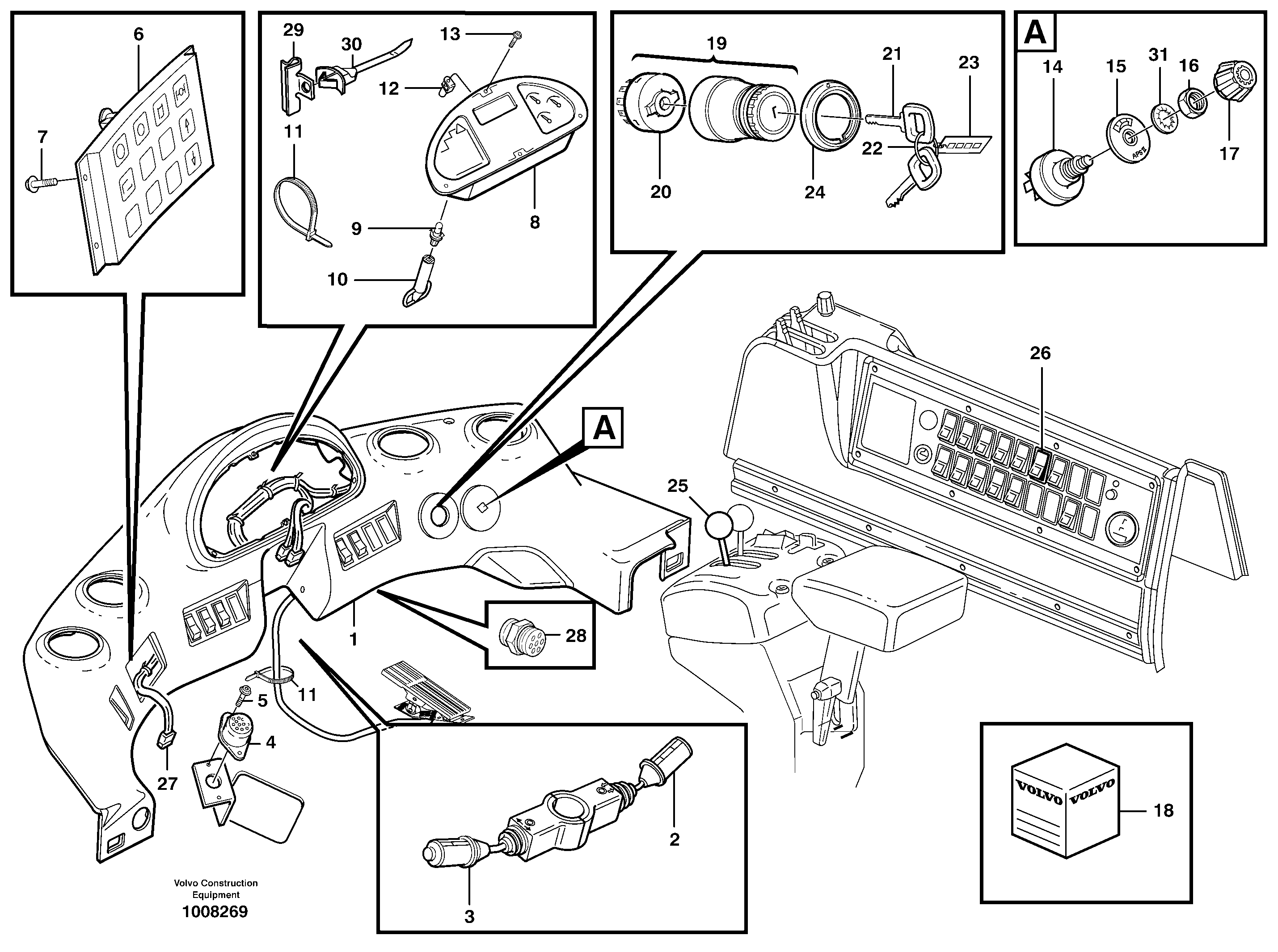 Instrument panel  STD, 94638 — volvo parts diagram