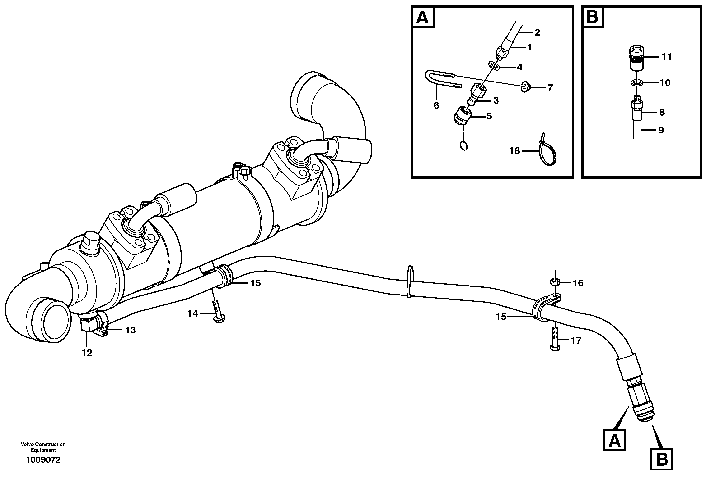 Coolant drainage  STD, OPEN ROPS — volvo parts diagram