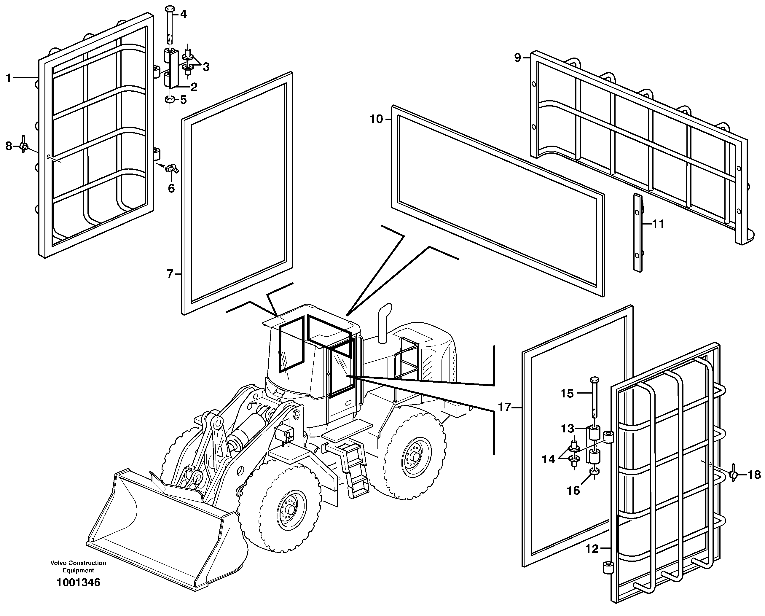 Window guards, side and rear windows.  80144 — volvo parts diagram