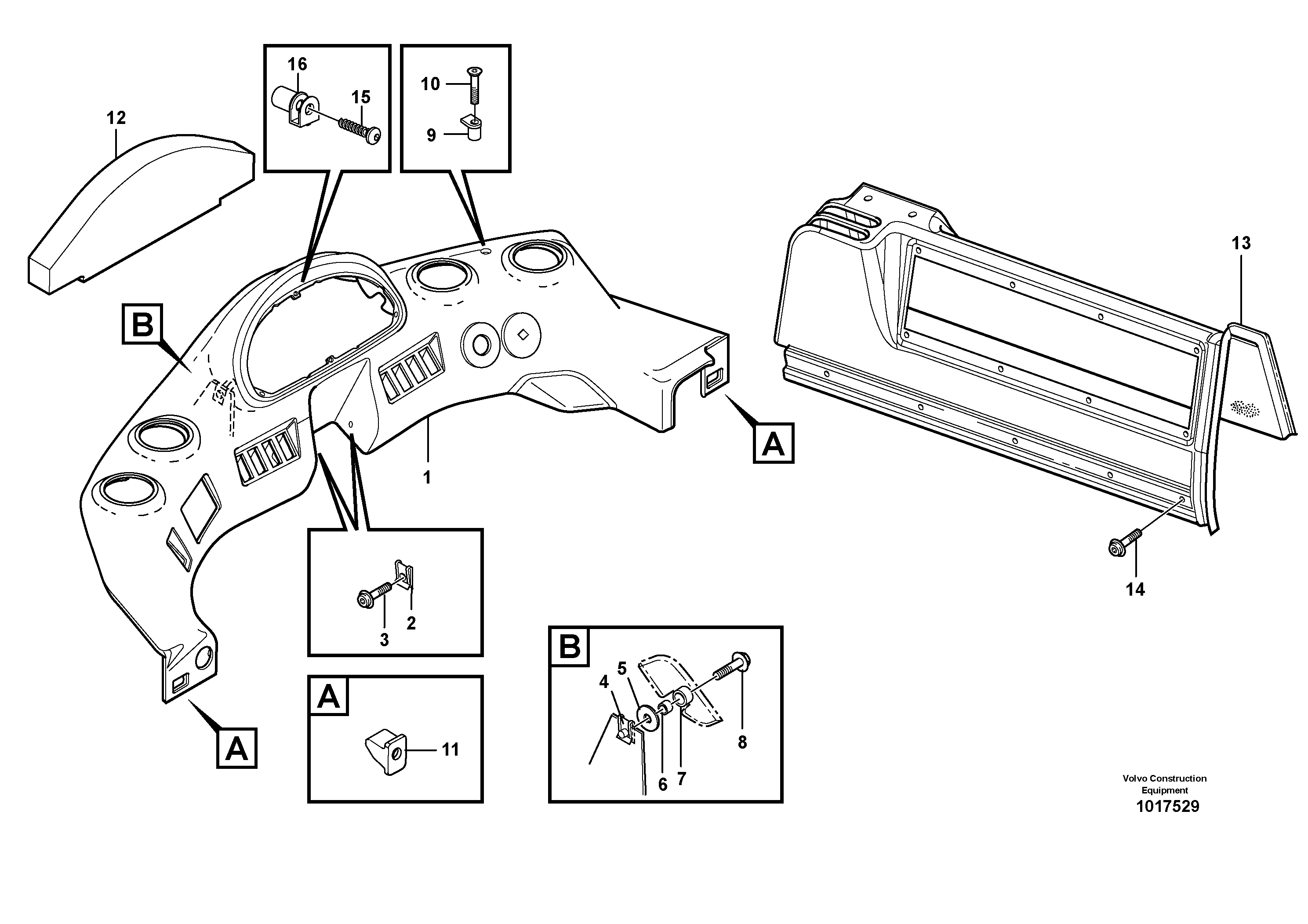 Instrument panel — volvo parts diagram