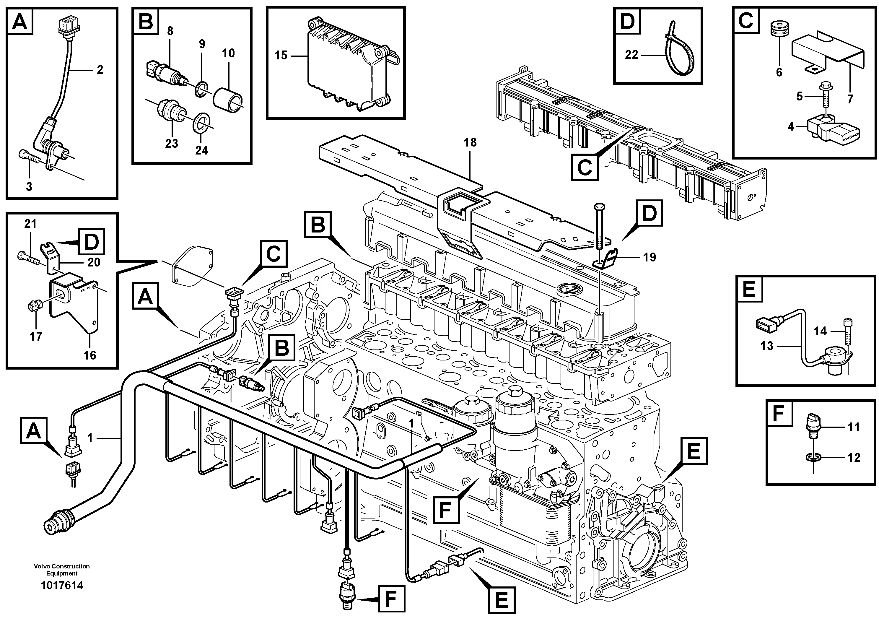 Cable harness, engine — volvo parts diagram