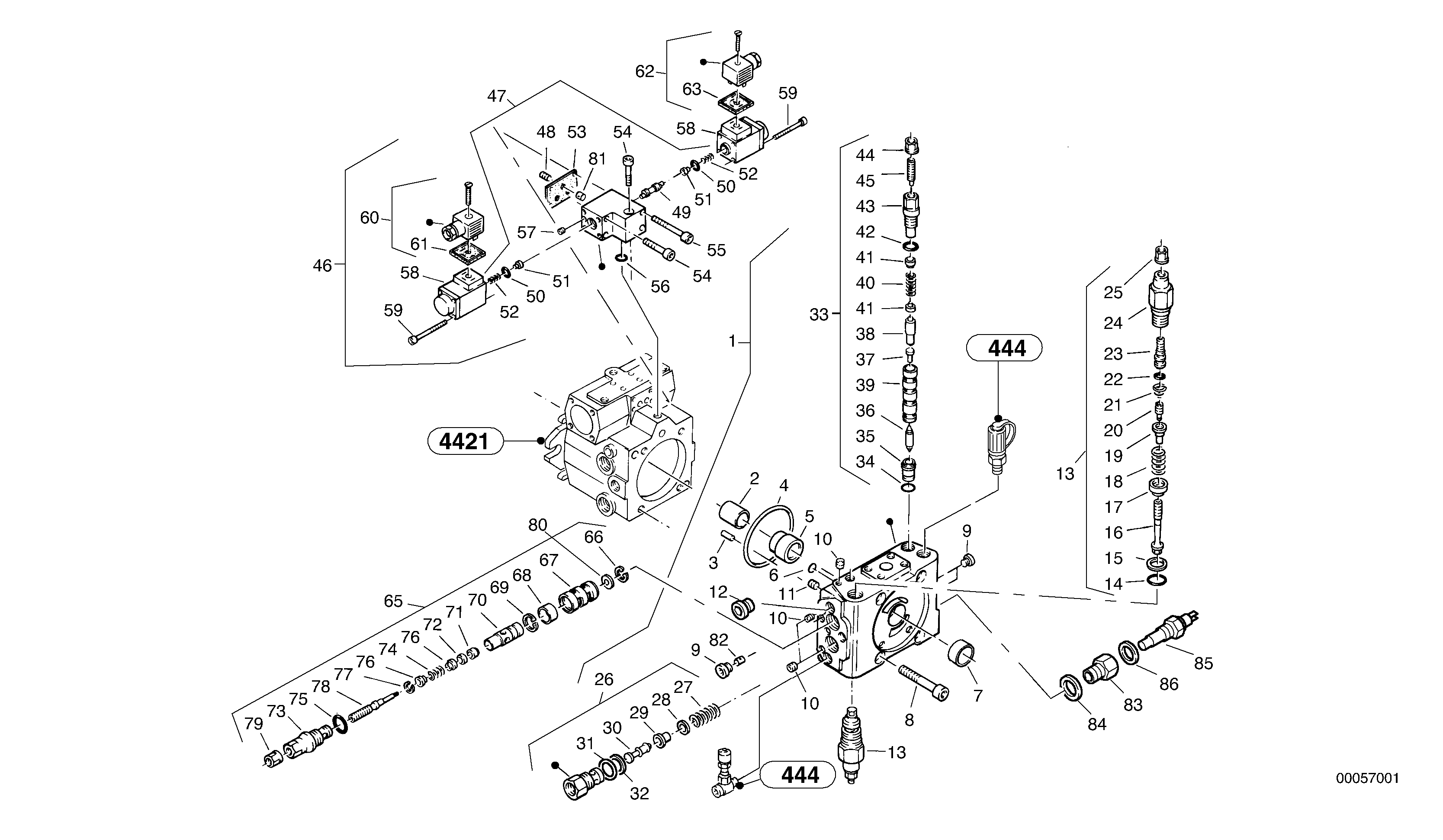 Valves - Variable displacement pump — volvo parts diagram