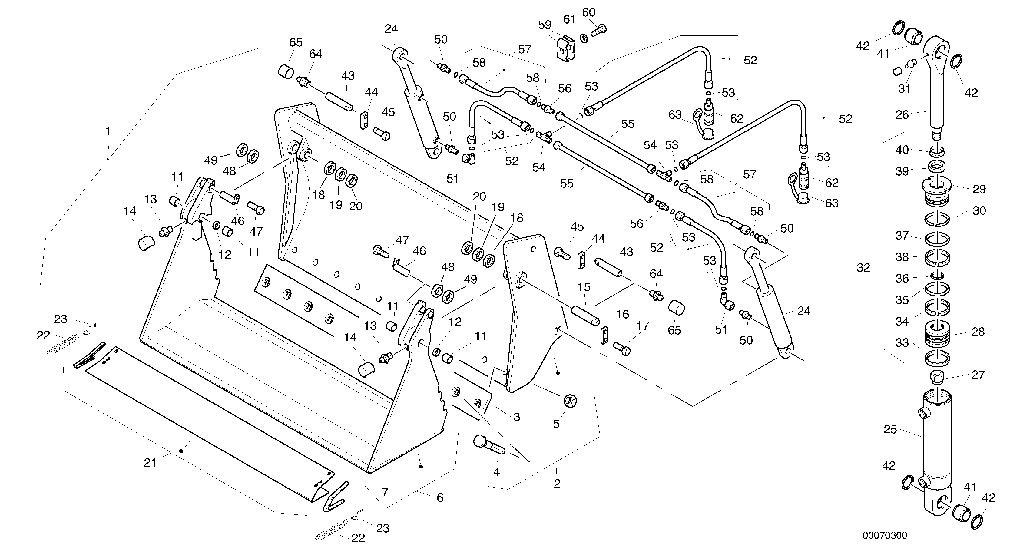 Combined bucket, 0.8 m³ - 1800 mm broad without teeth — volvo parts diagram