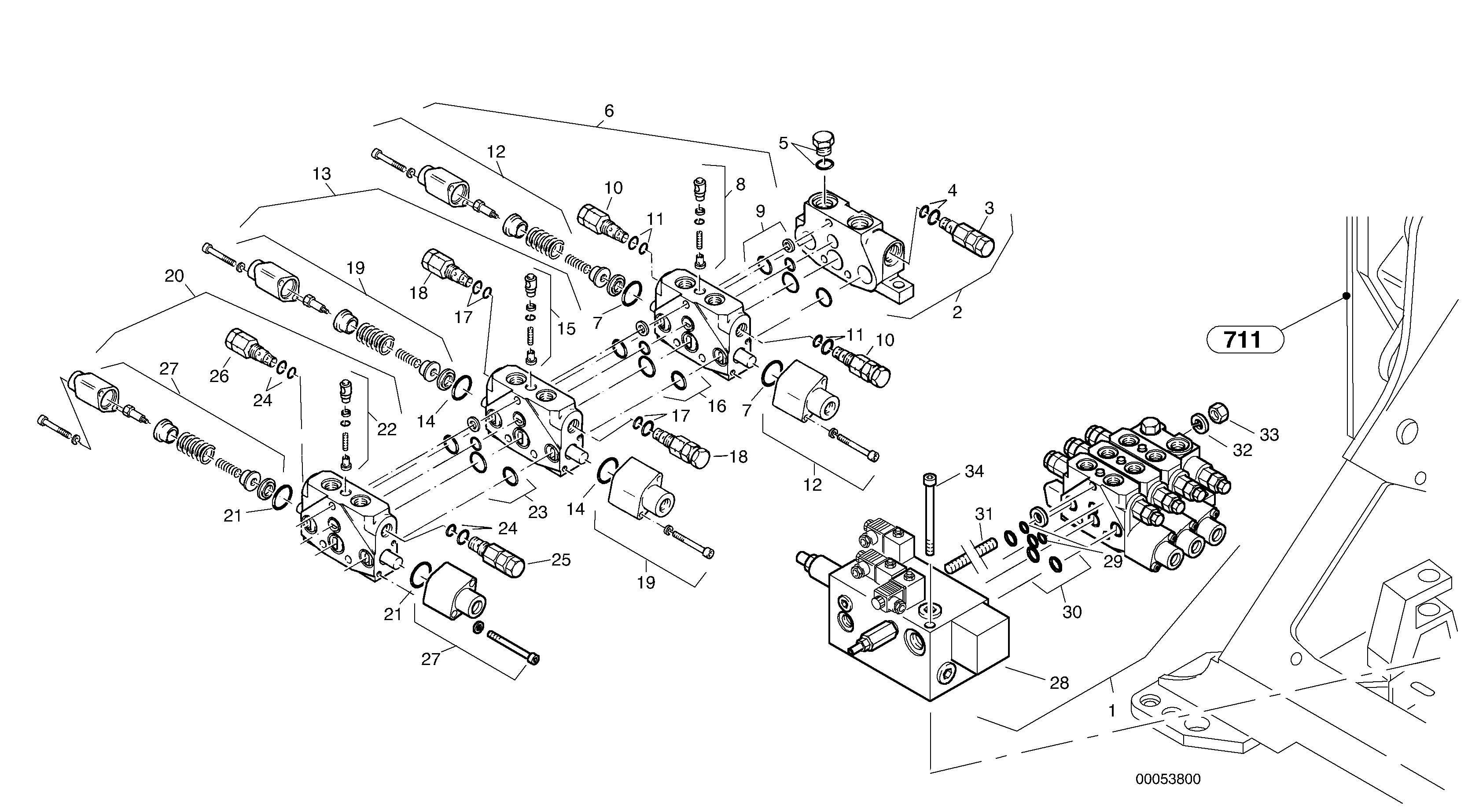Control valve - Boom suspension system (BSS) — volvo parts diagram