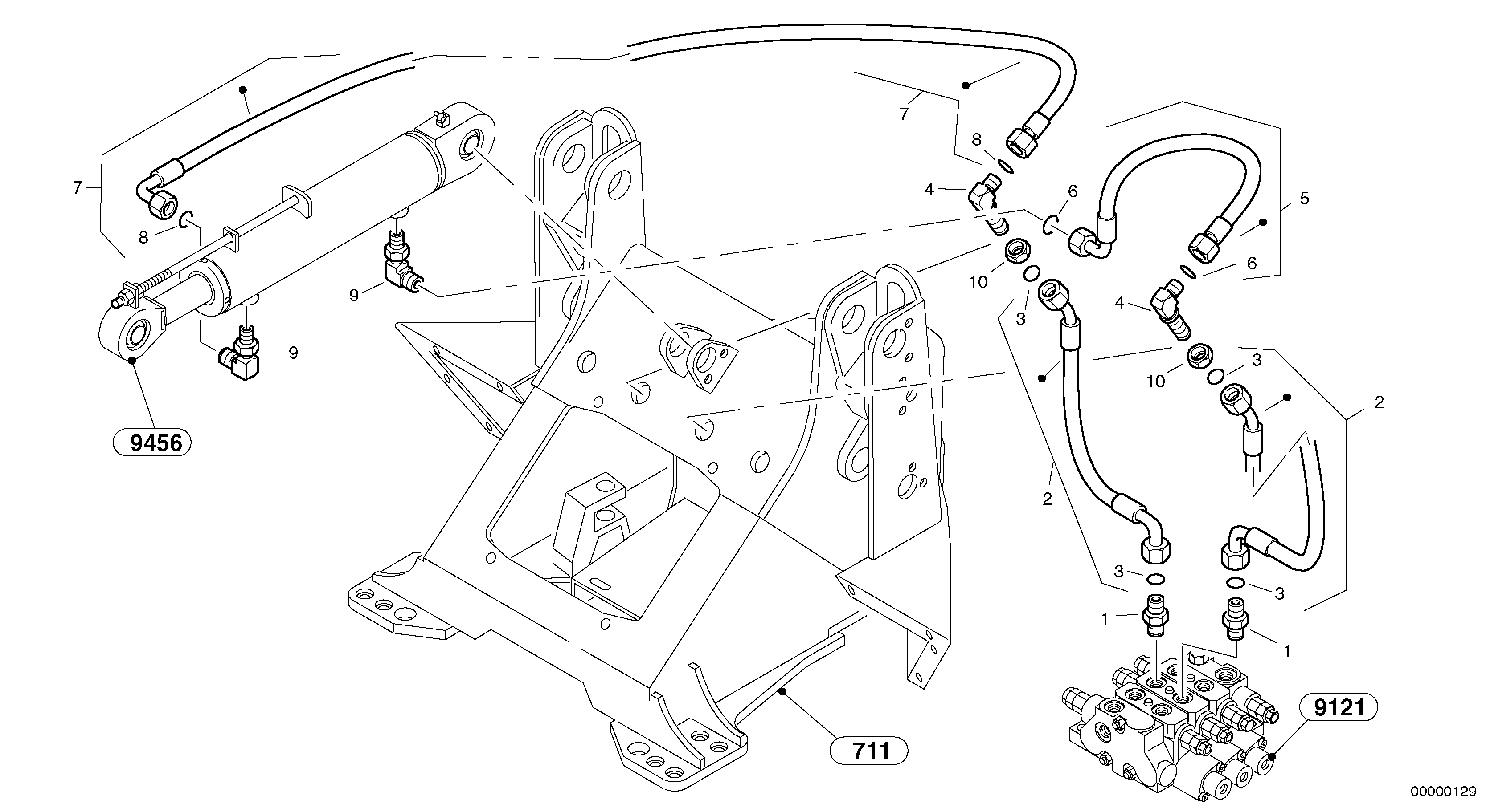 Hydraulic lines - tilt hydraulic — volvo parts diagram
