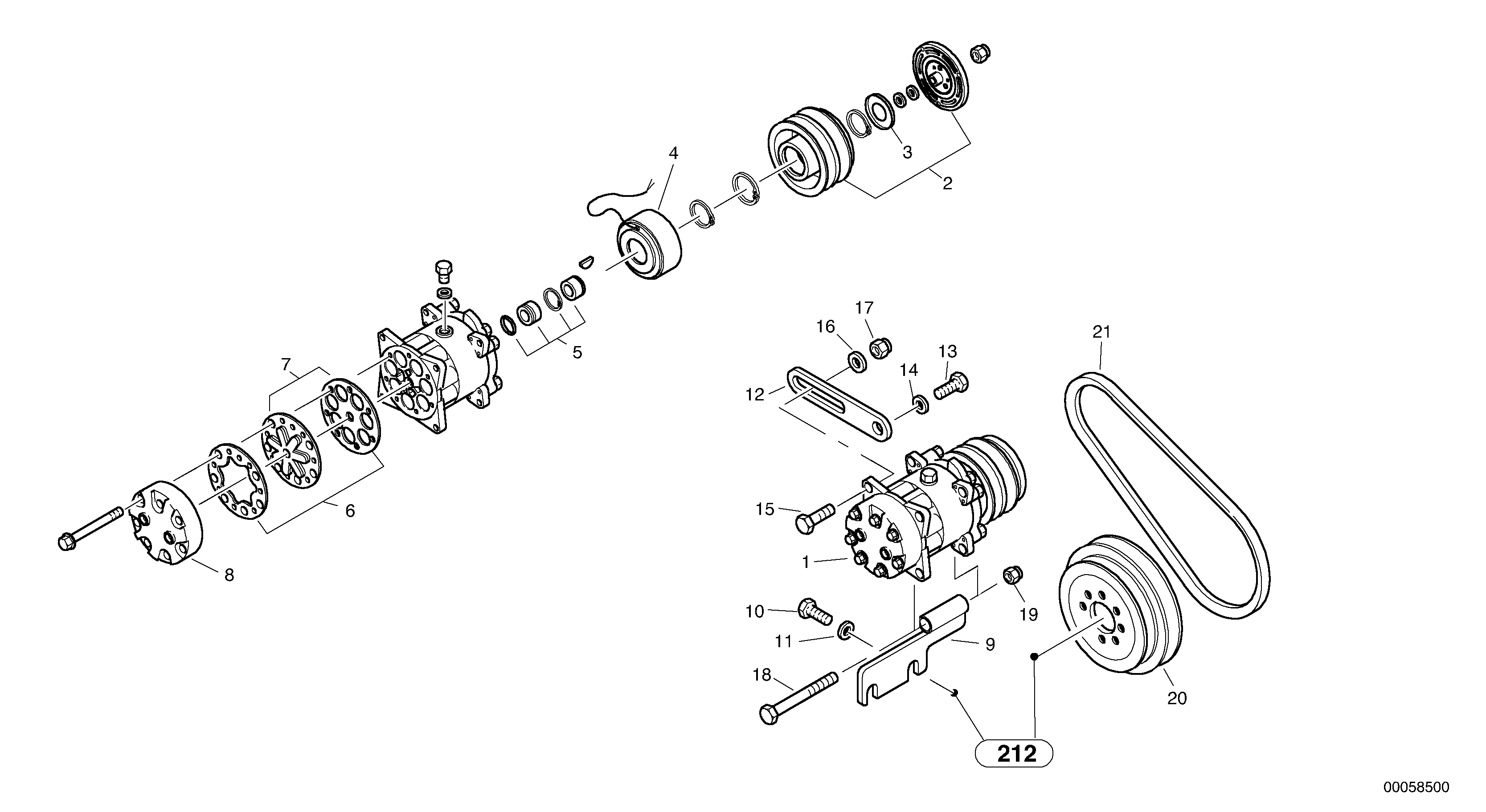 Compressor — volvo parts diagram