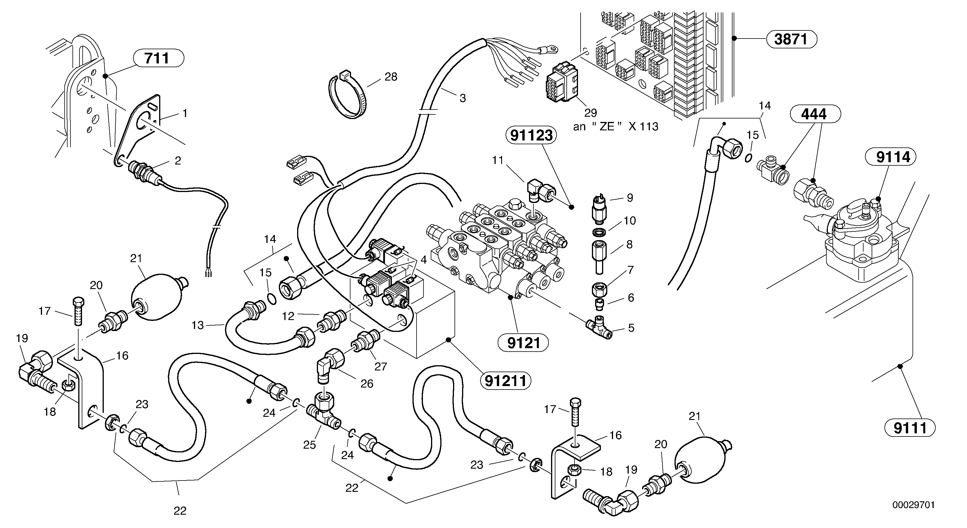 Boom suspension system (BSS) — volvo parts diagram