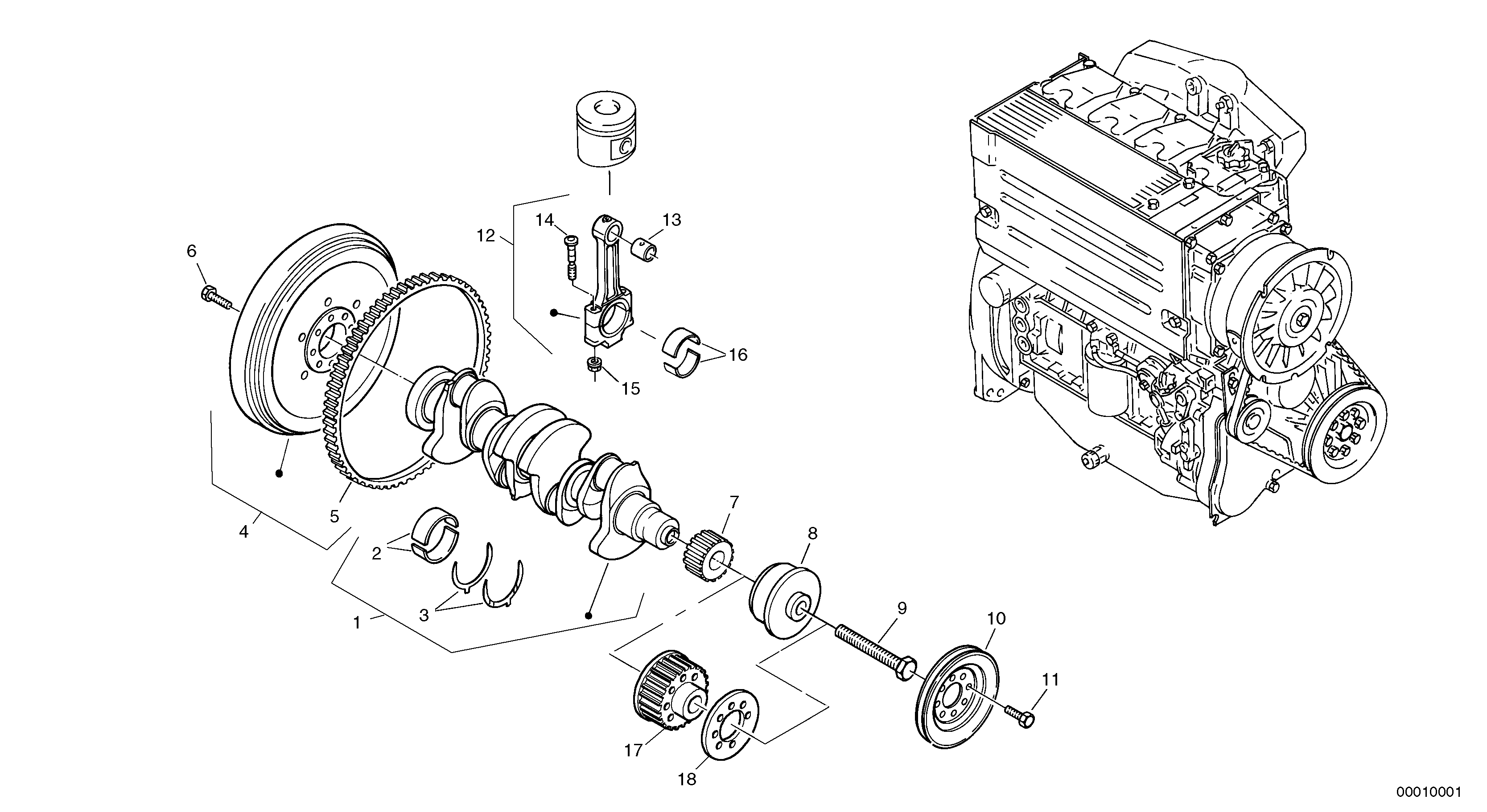Crankshaft — volvo parts diagram