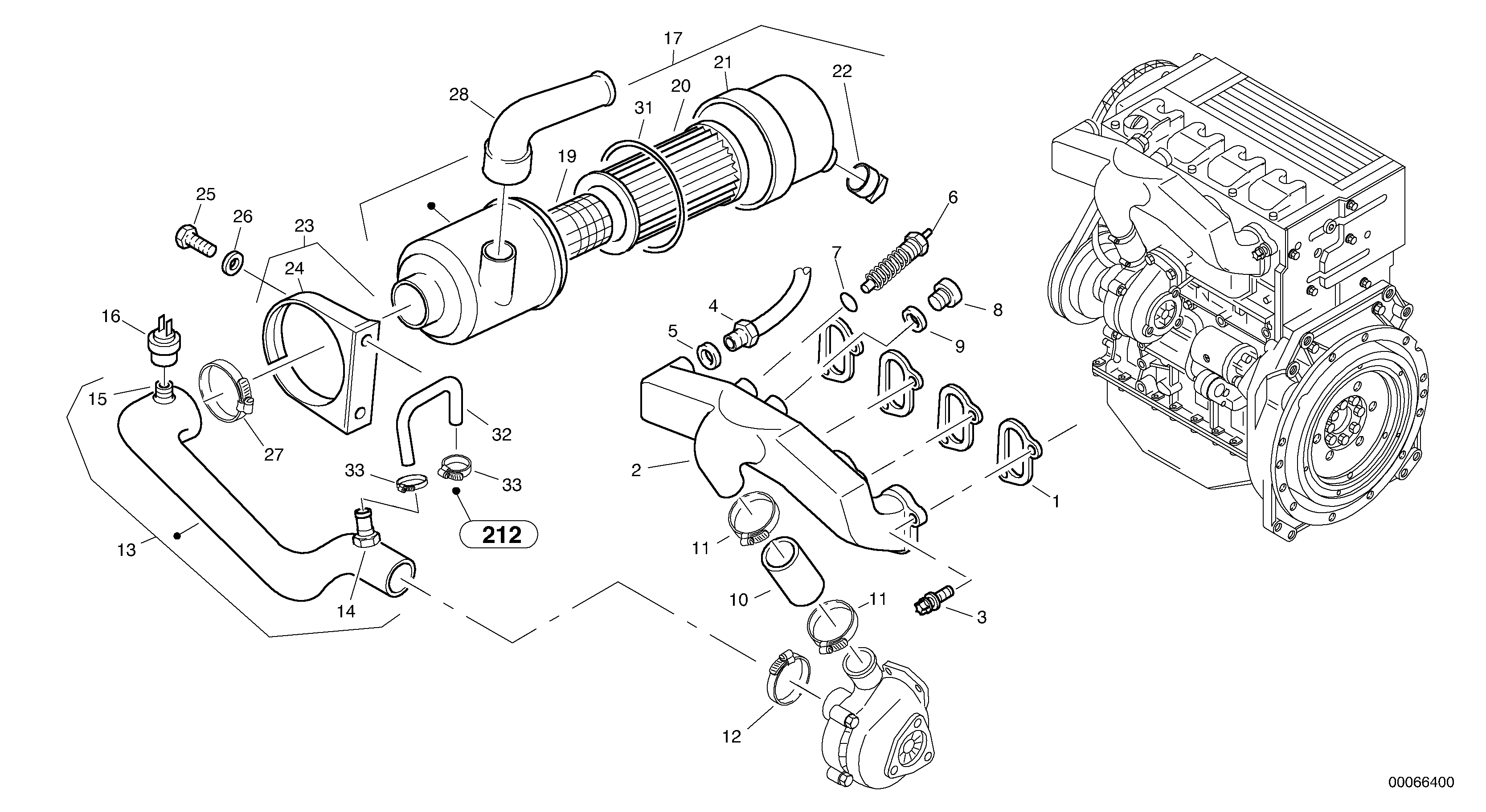 Suction system, filter — volvo parts diagram