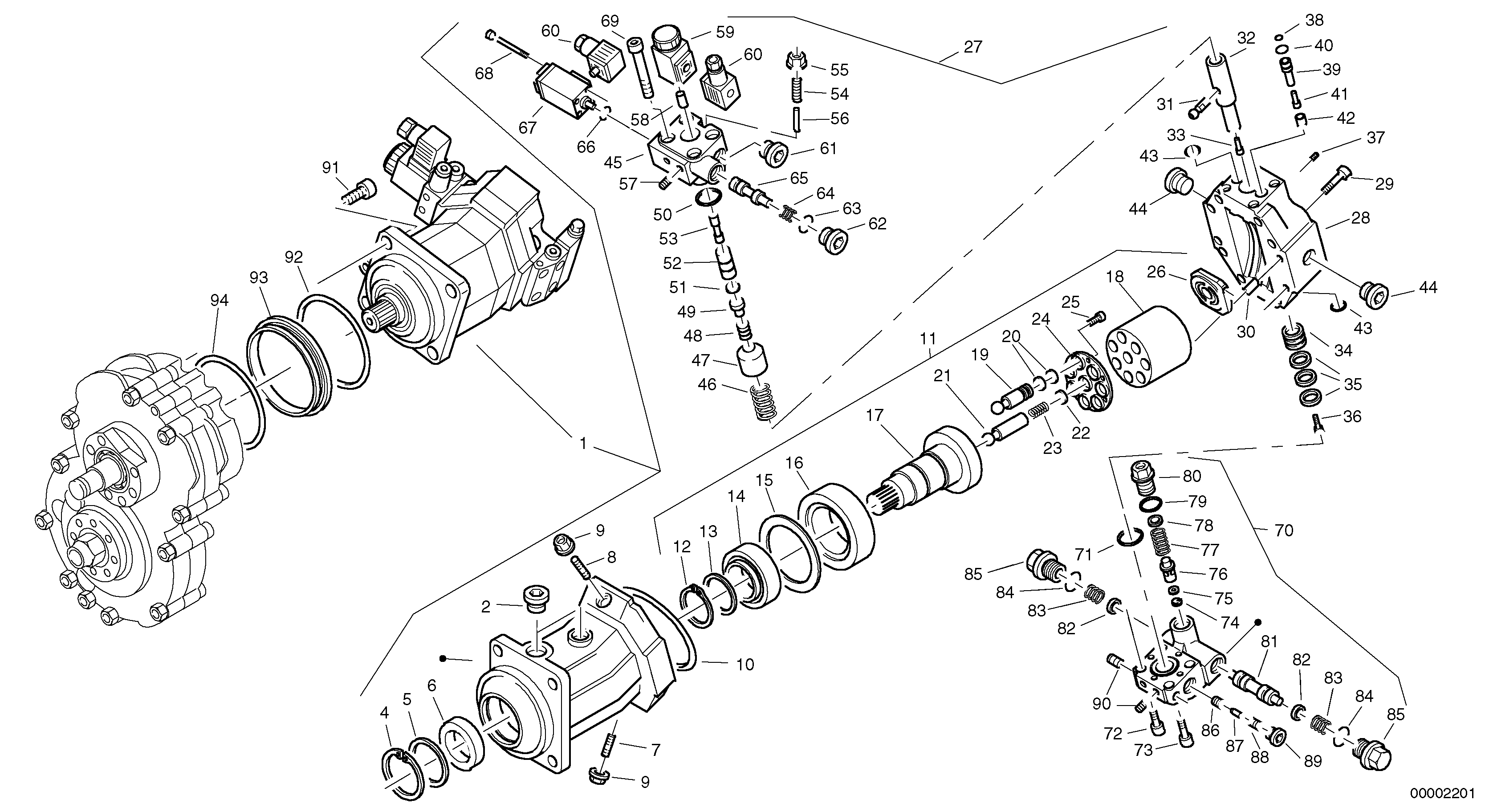 Variable displacement motor — volvo parts diagram