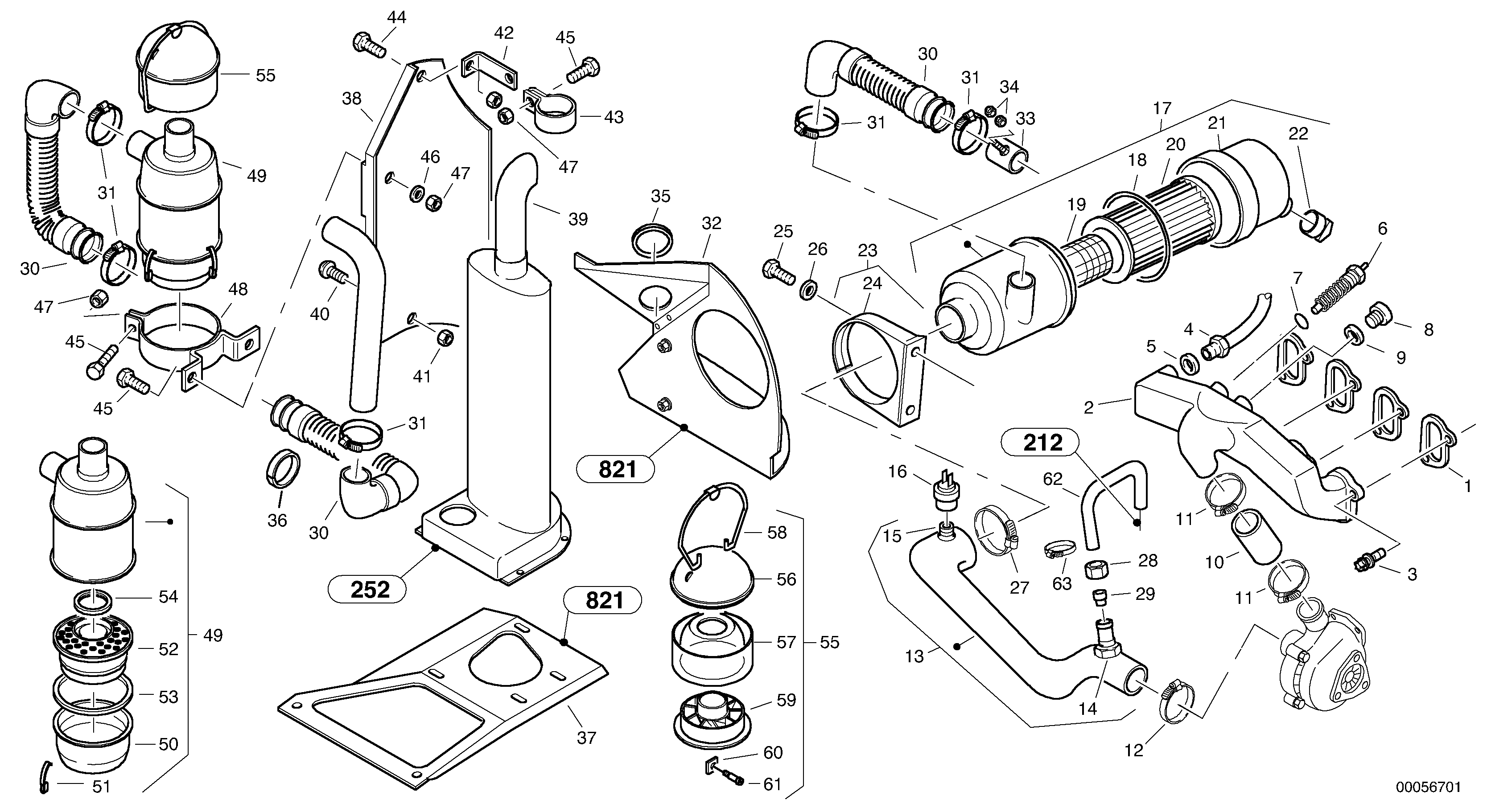Prefilter - Oil bath air filter — volvo parts diagram