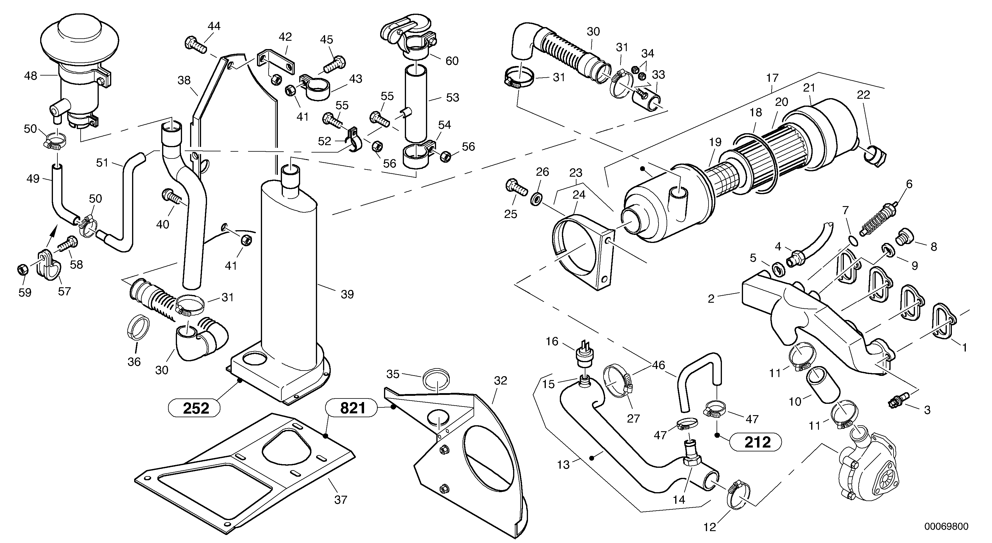 Pre-filter with ejector — volvo parts diagram