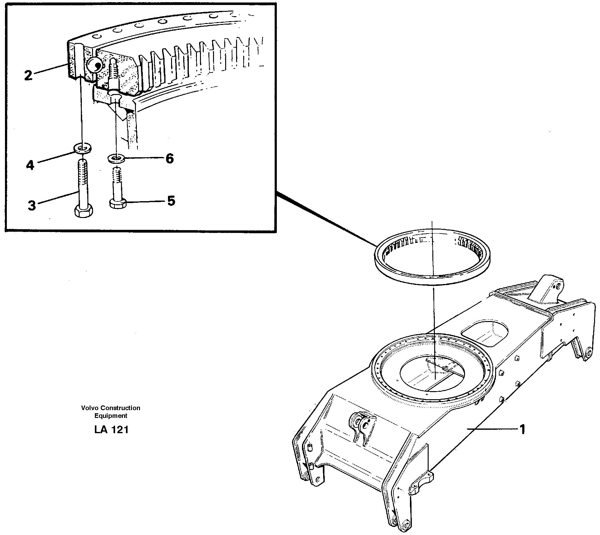 Slewing ring attachment — volvo parts diagram
