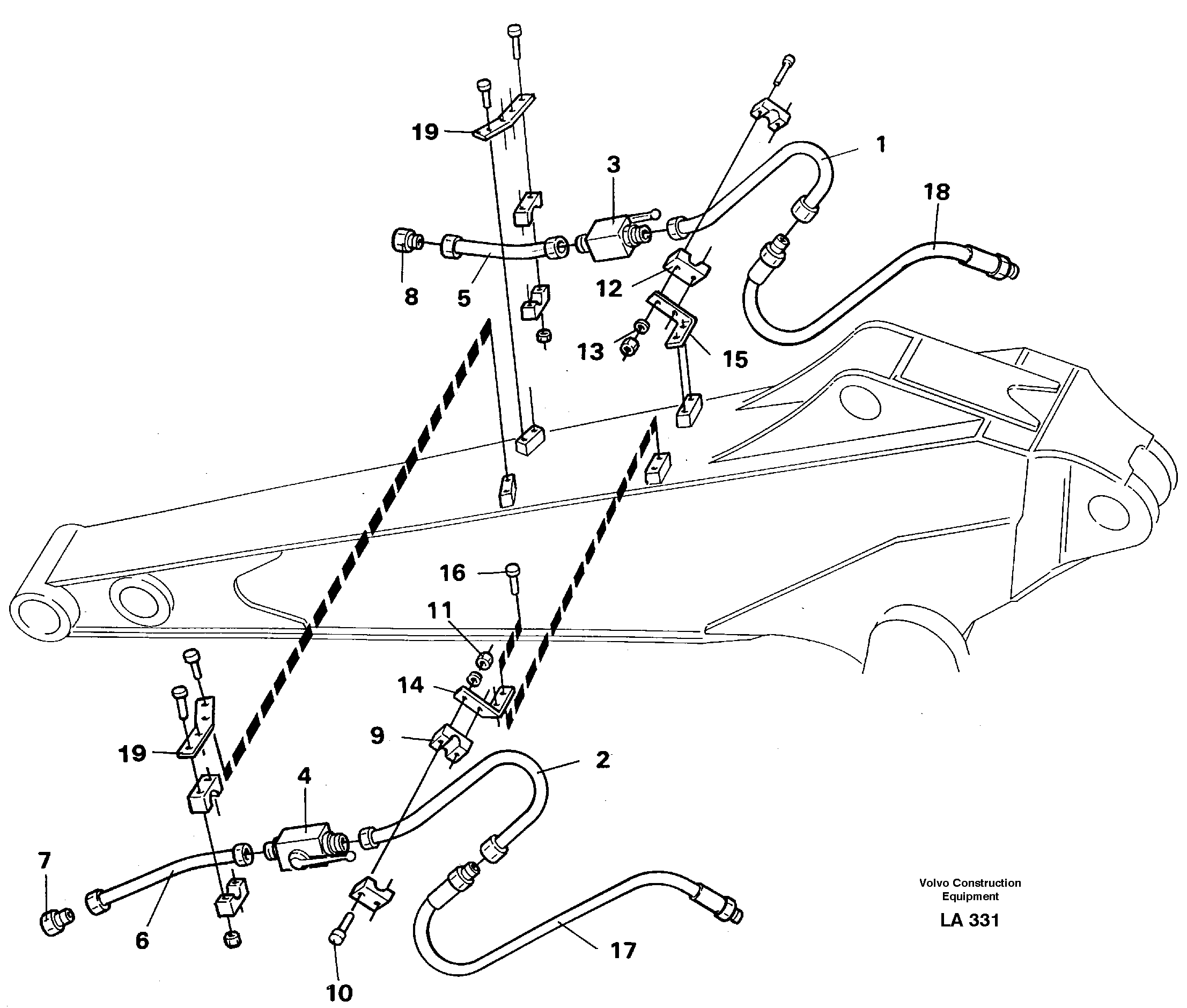 Hydraulic Hammer equipm. with shut-off cocks, Dipper arm 2.0m and 2.4m  14262398 14253109 — volvo parts diagram