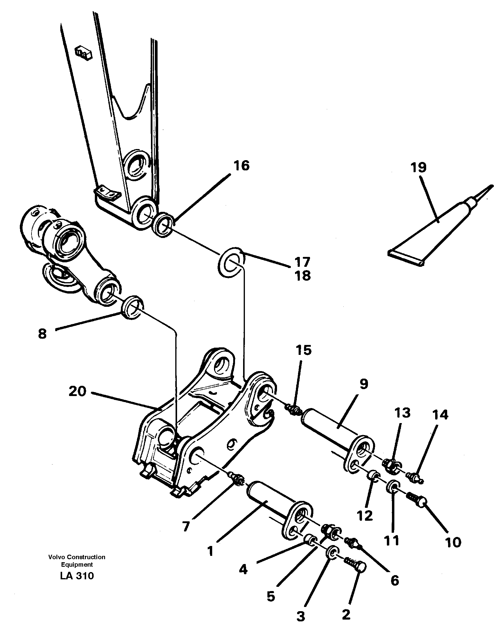 Attachements, dipper arm-quickfit — volvo parts diagram