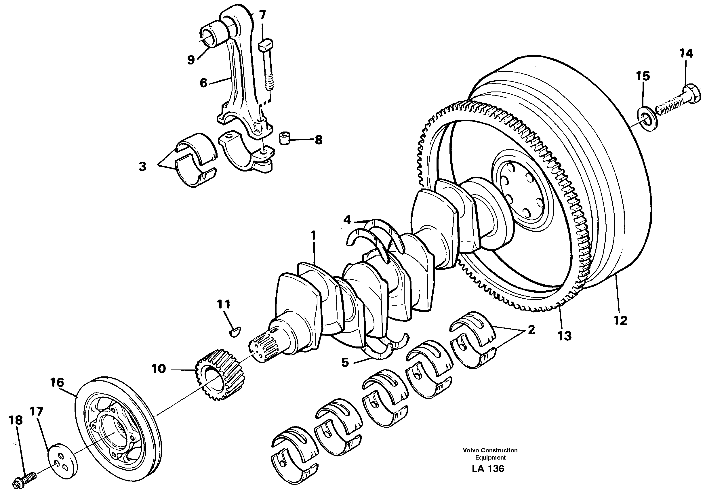 Crankshaft and related parts — volvo parts diagram