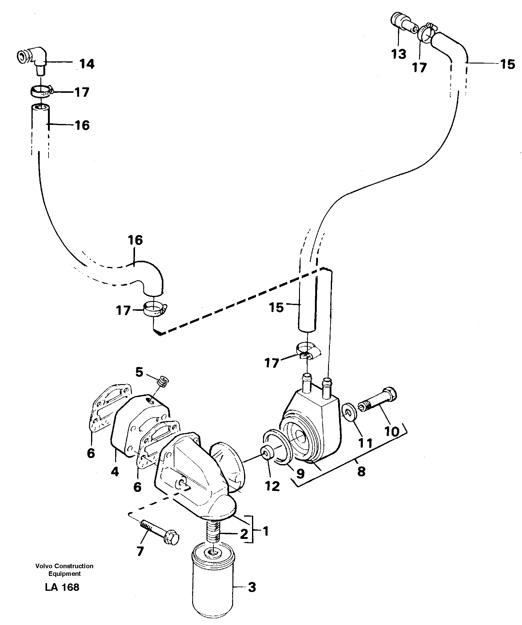 Oil cooler — volvo parts diagram