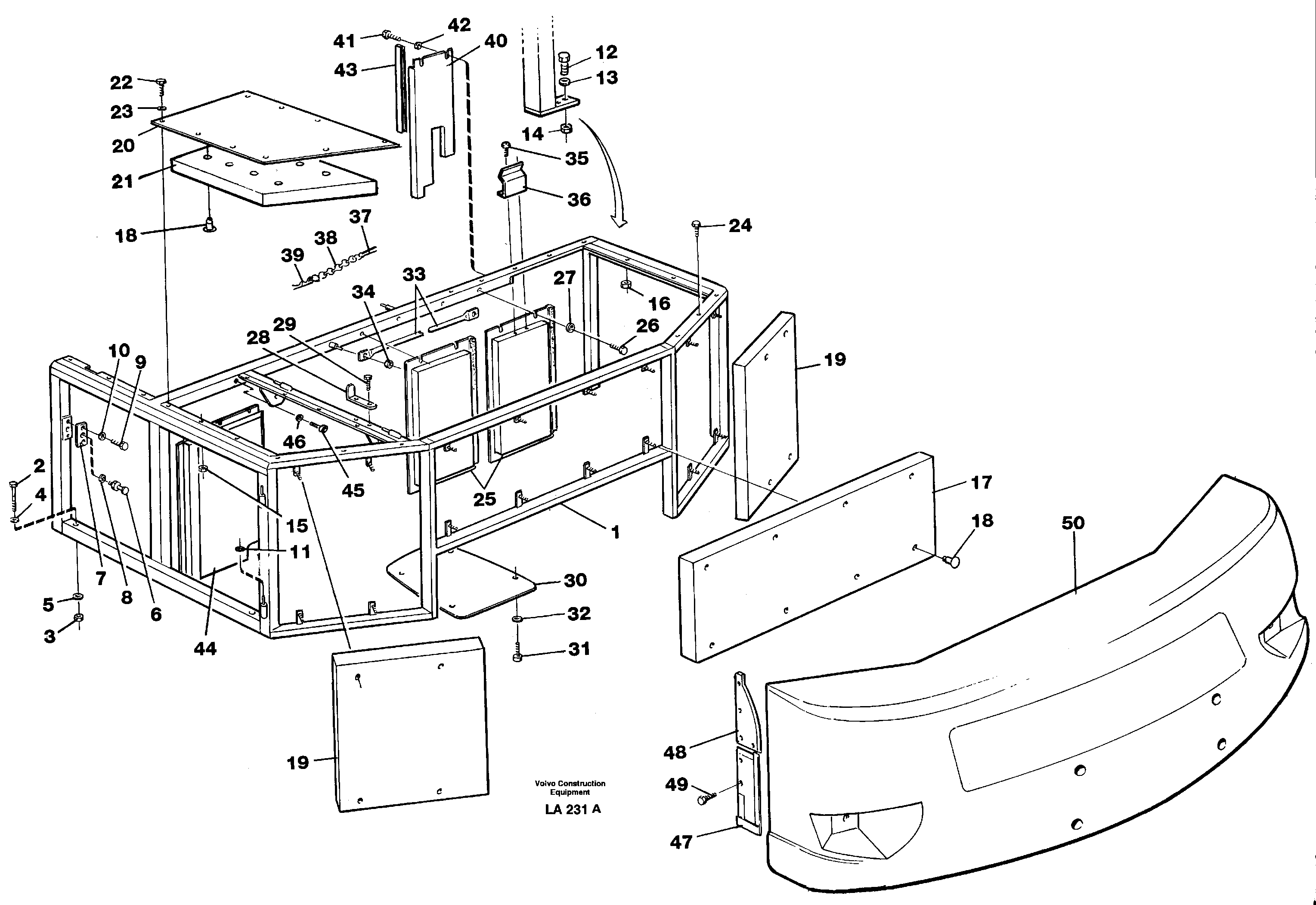 Support, cover plates, rear — volvo parts diagram