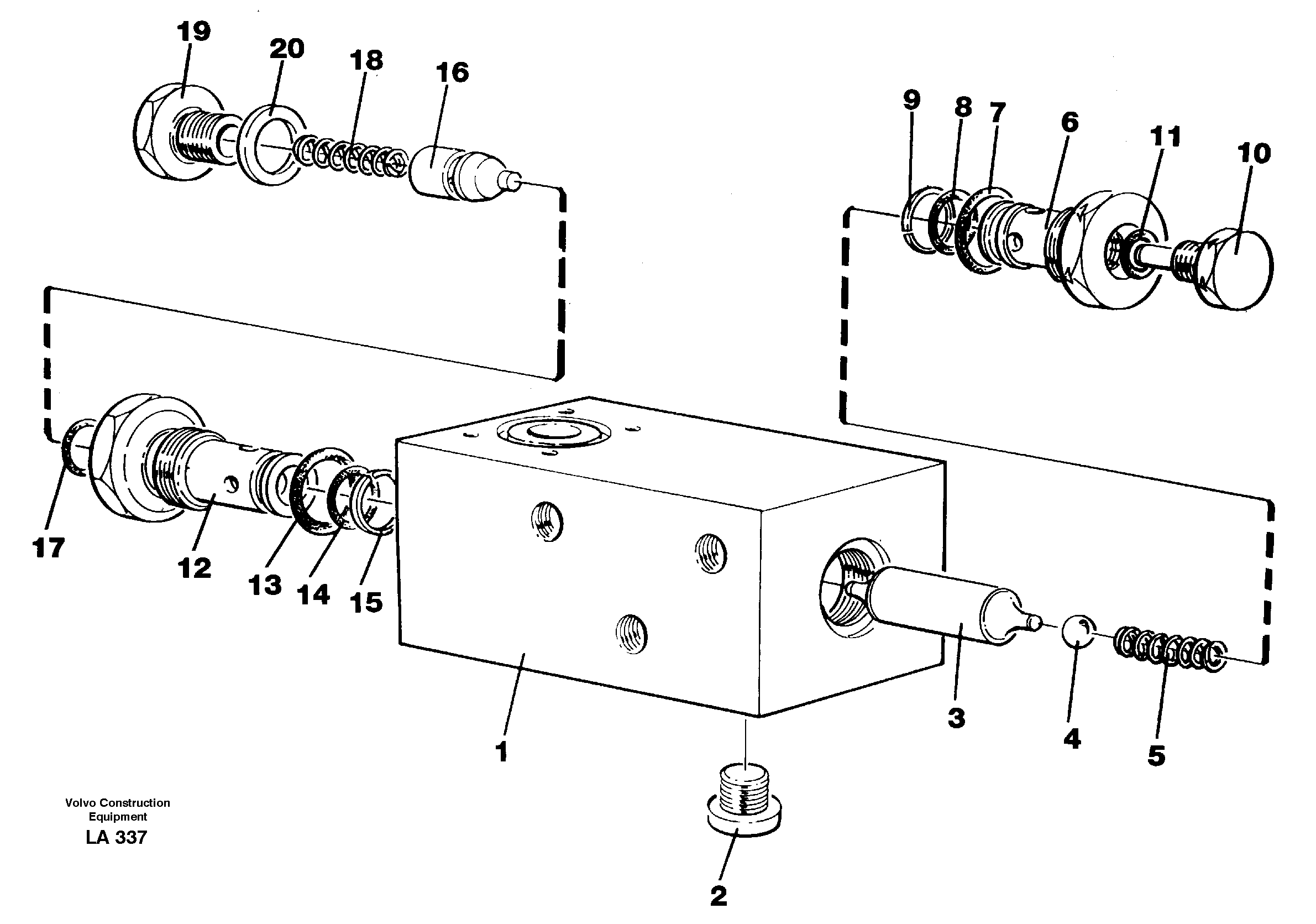 Hydraulic lock, dozer blade.  14251269, 14259272, 14259273, 14302127 — volvo parts diagram