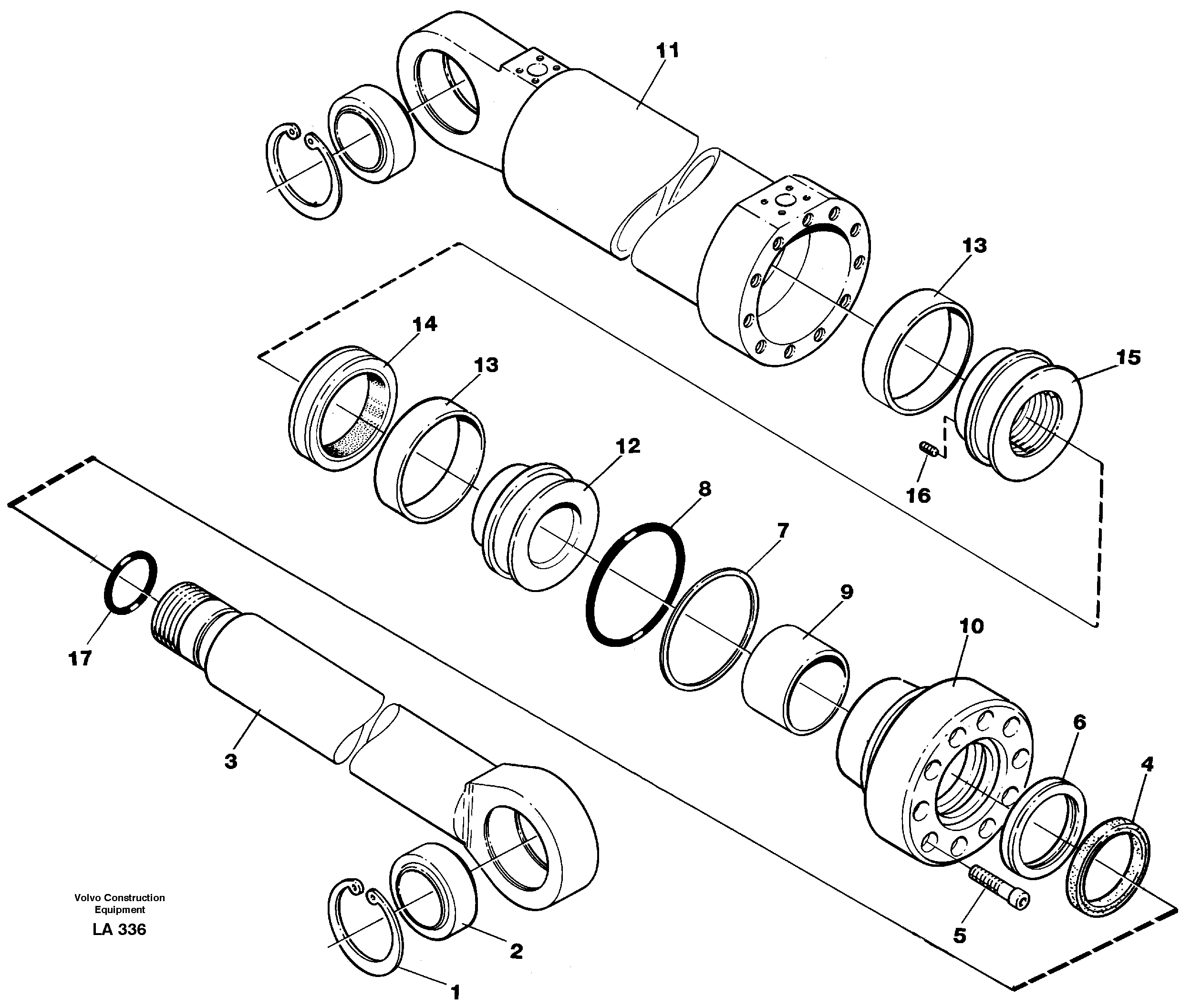 Hydraulic cylinder, dozer blade  14251269 — volvo parts diagram