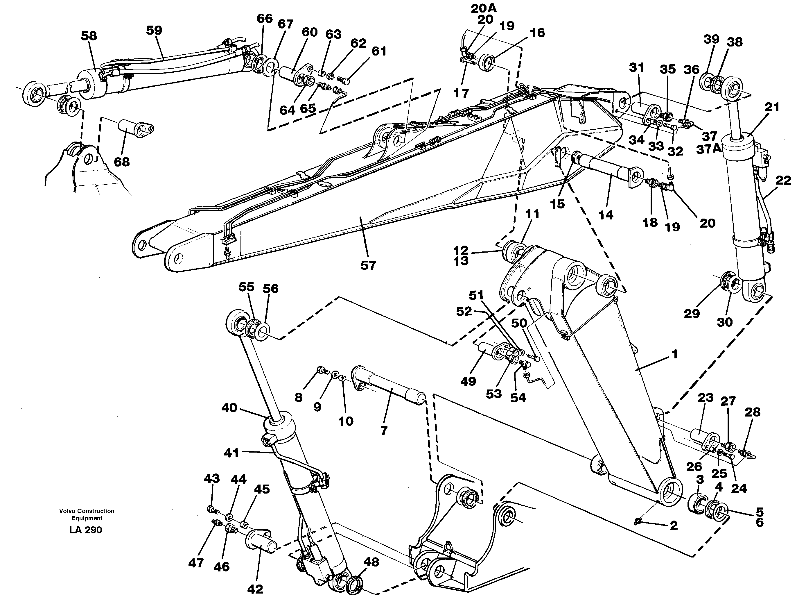Adjustable boom with assembly  14267963 — volvo parts diagram