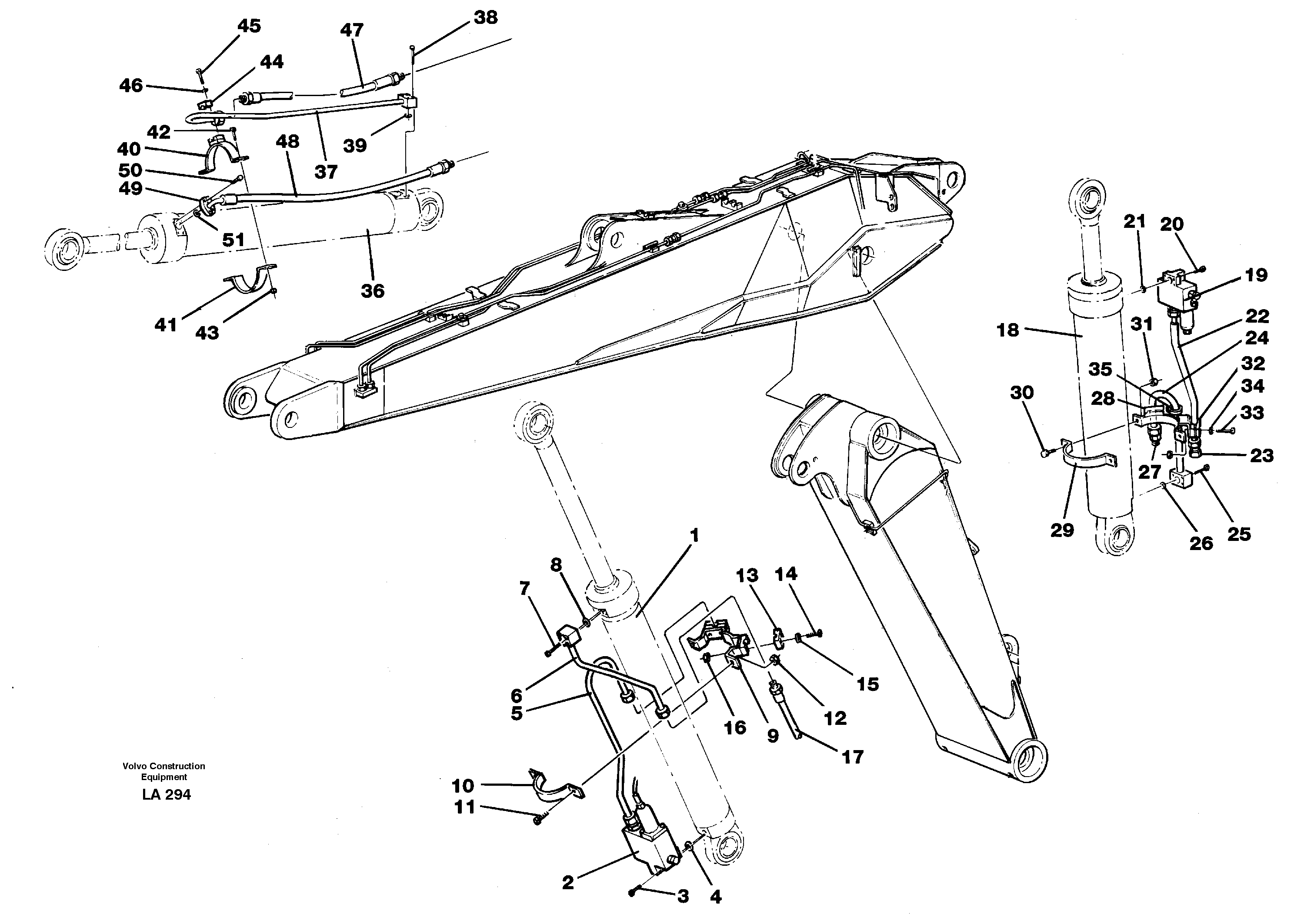 Cylinder hydraulics, adjustable boom  14267963 — volvo parts diagram