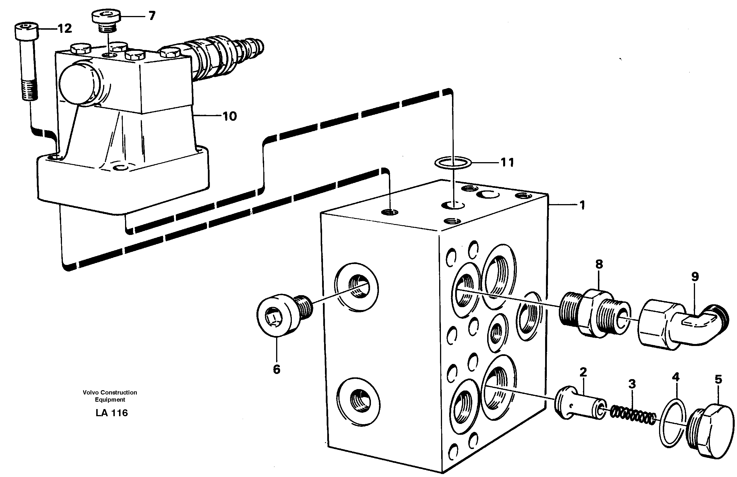 Pressure limiting valve for slew motor — volvo parts diagram