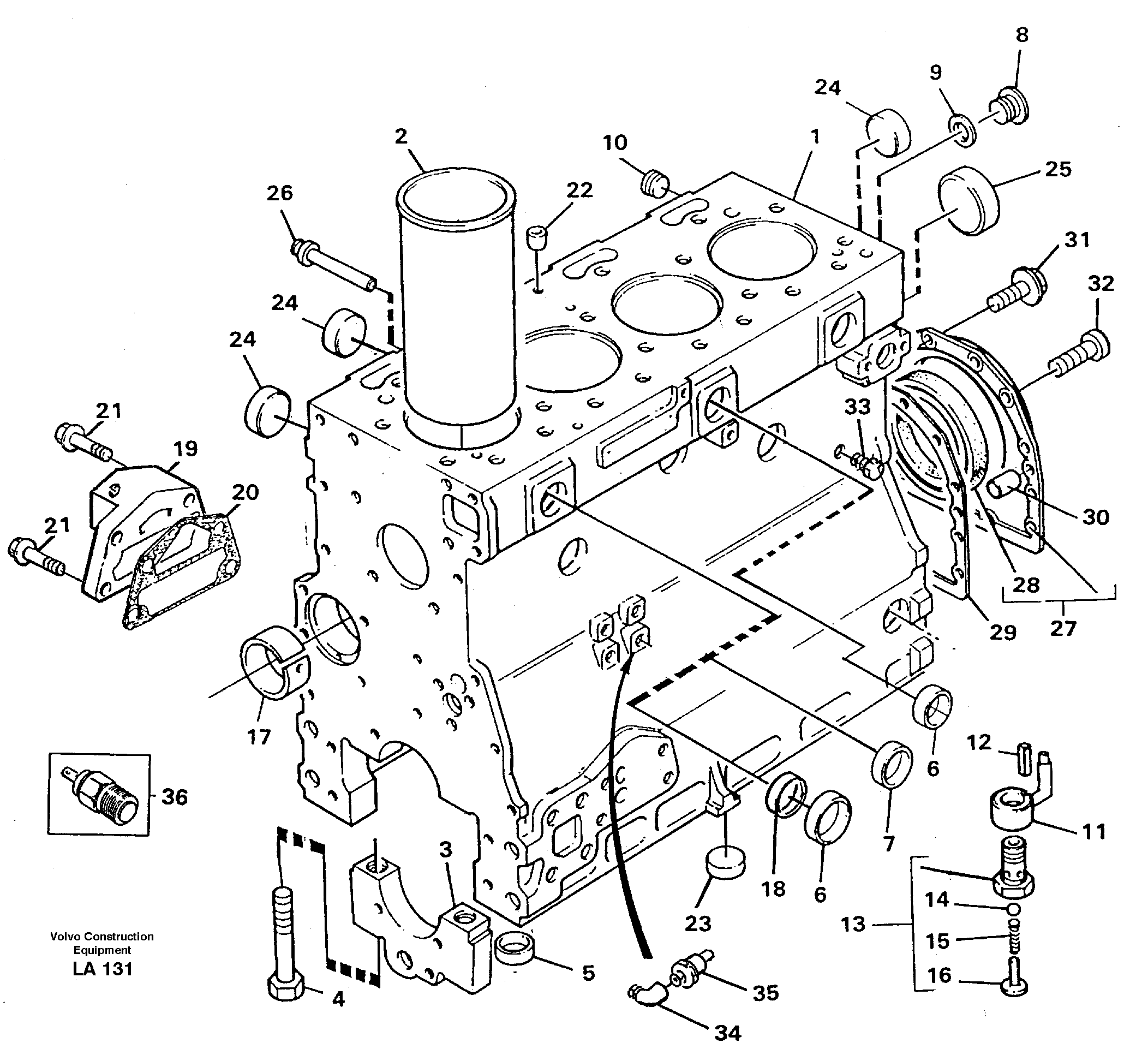 Cylinder block — volvo parts diagram
