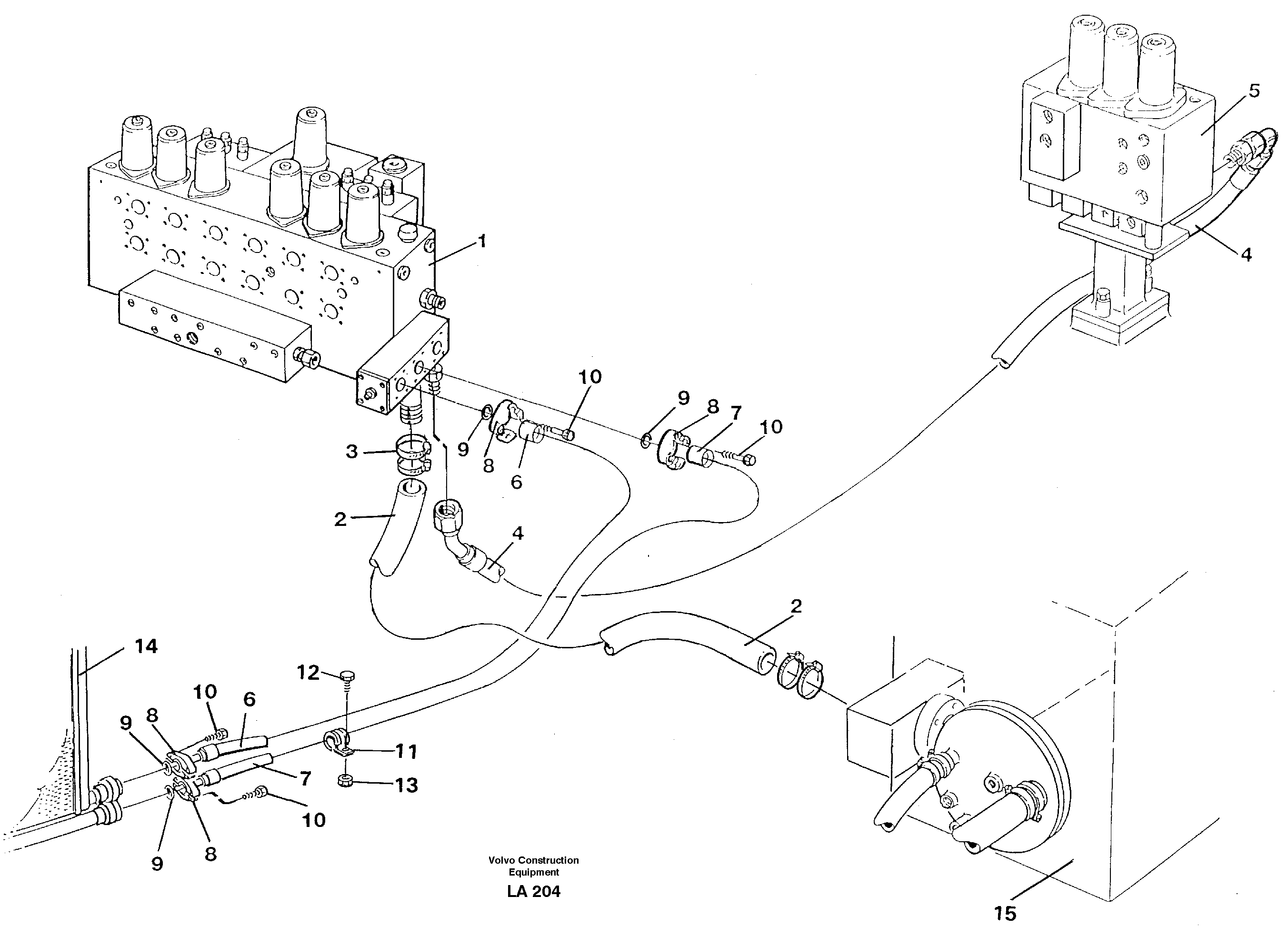 Hydraulic system, return lines — volvo parts diagram