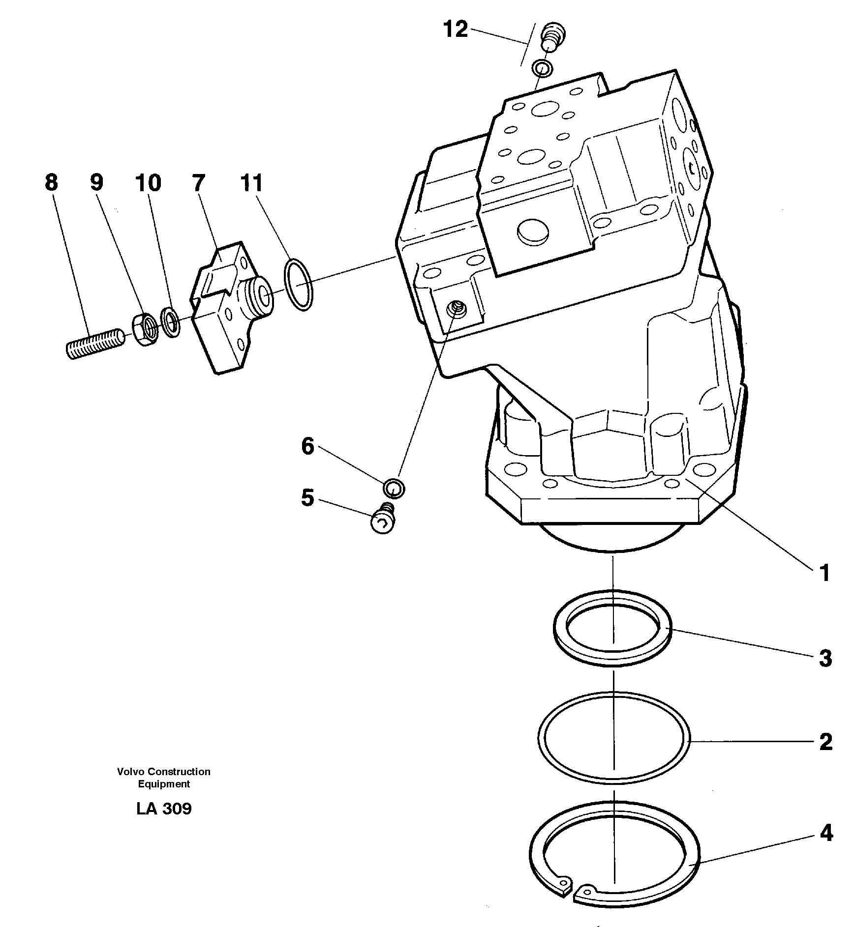 Hydraulic motor, travel — volvo parts diagram
