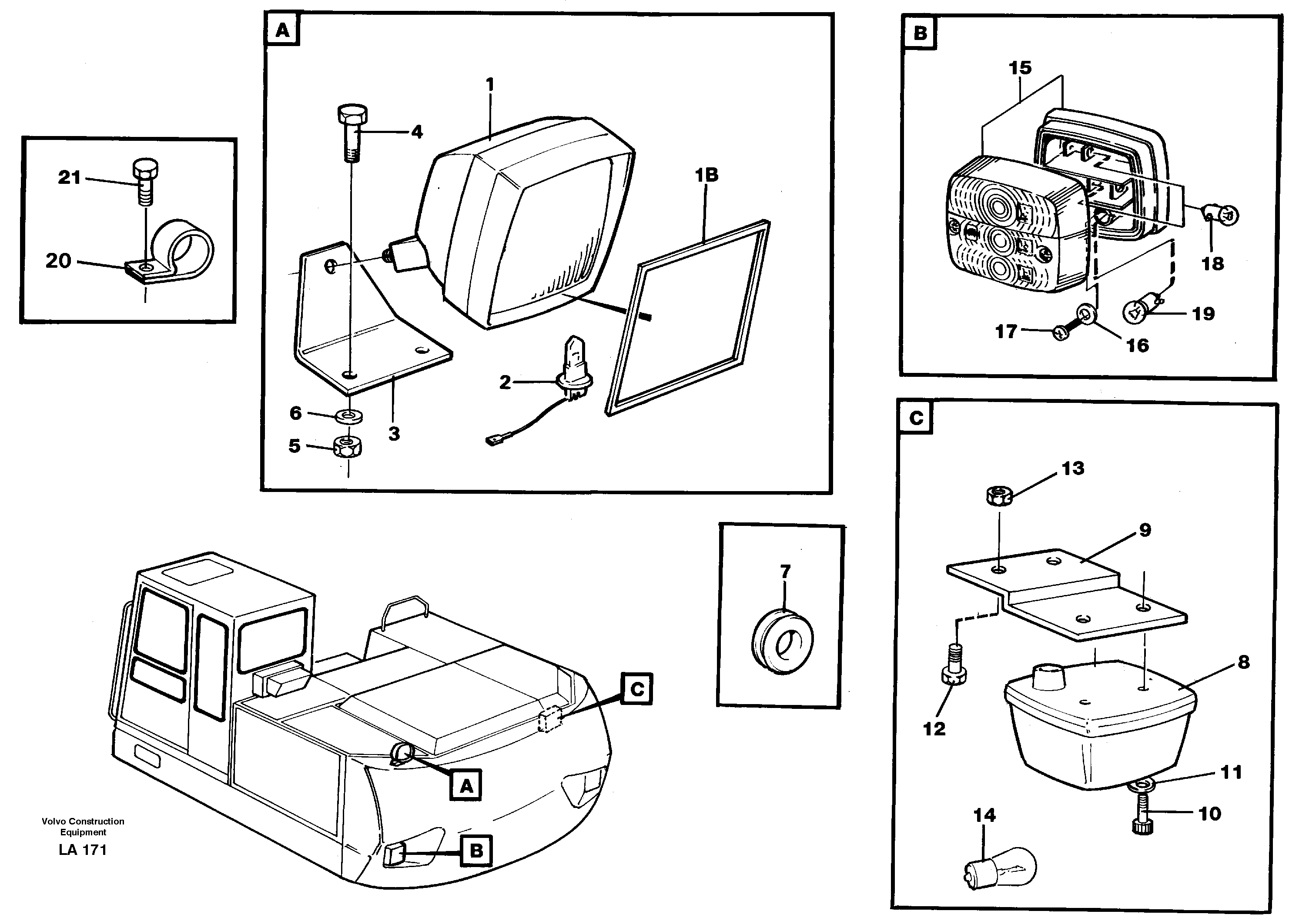 Lighting, rear — volvo parts diagram