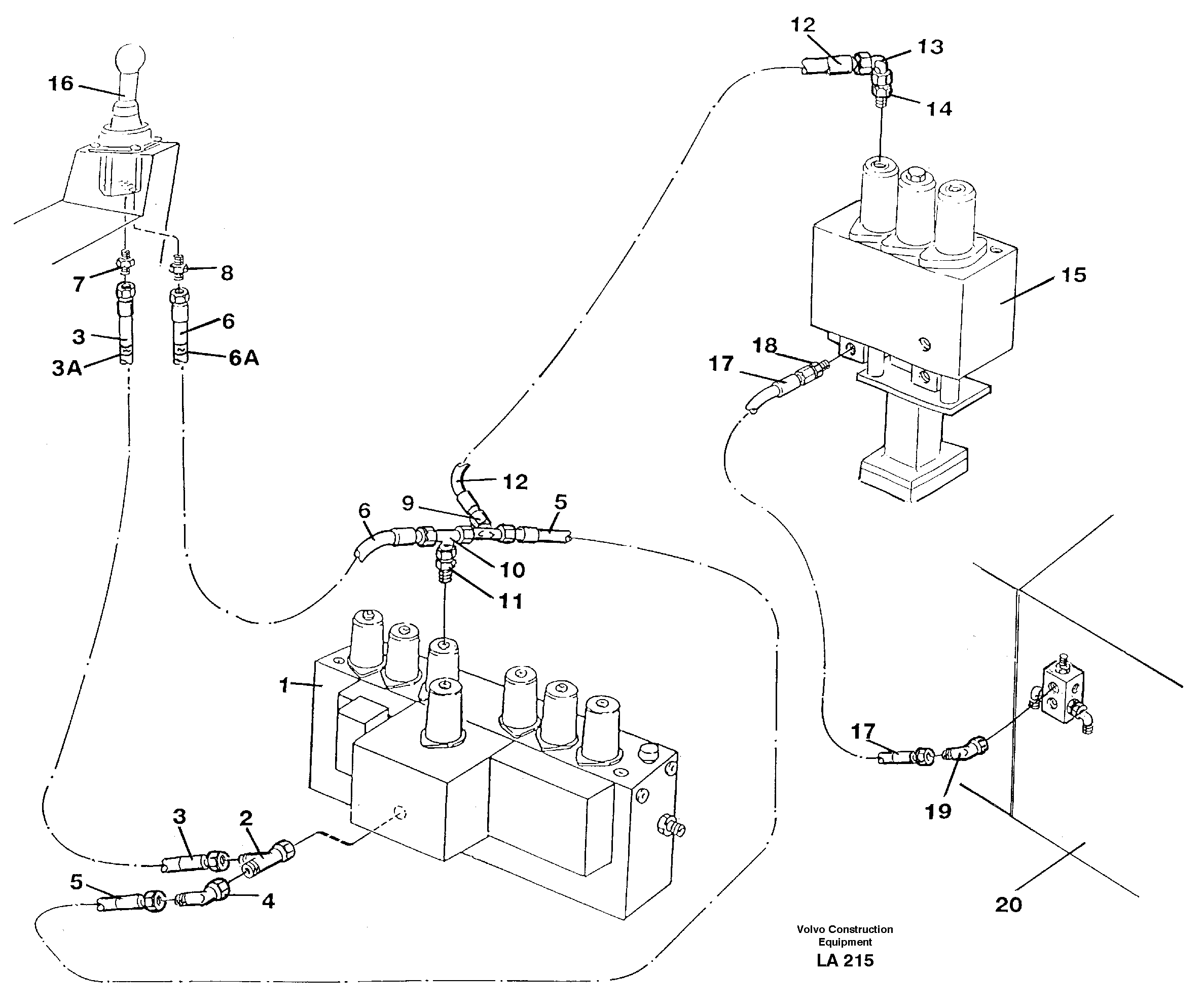 Servo hydraulics, bucket — volvo parts diagram