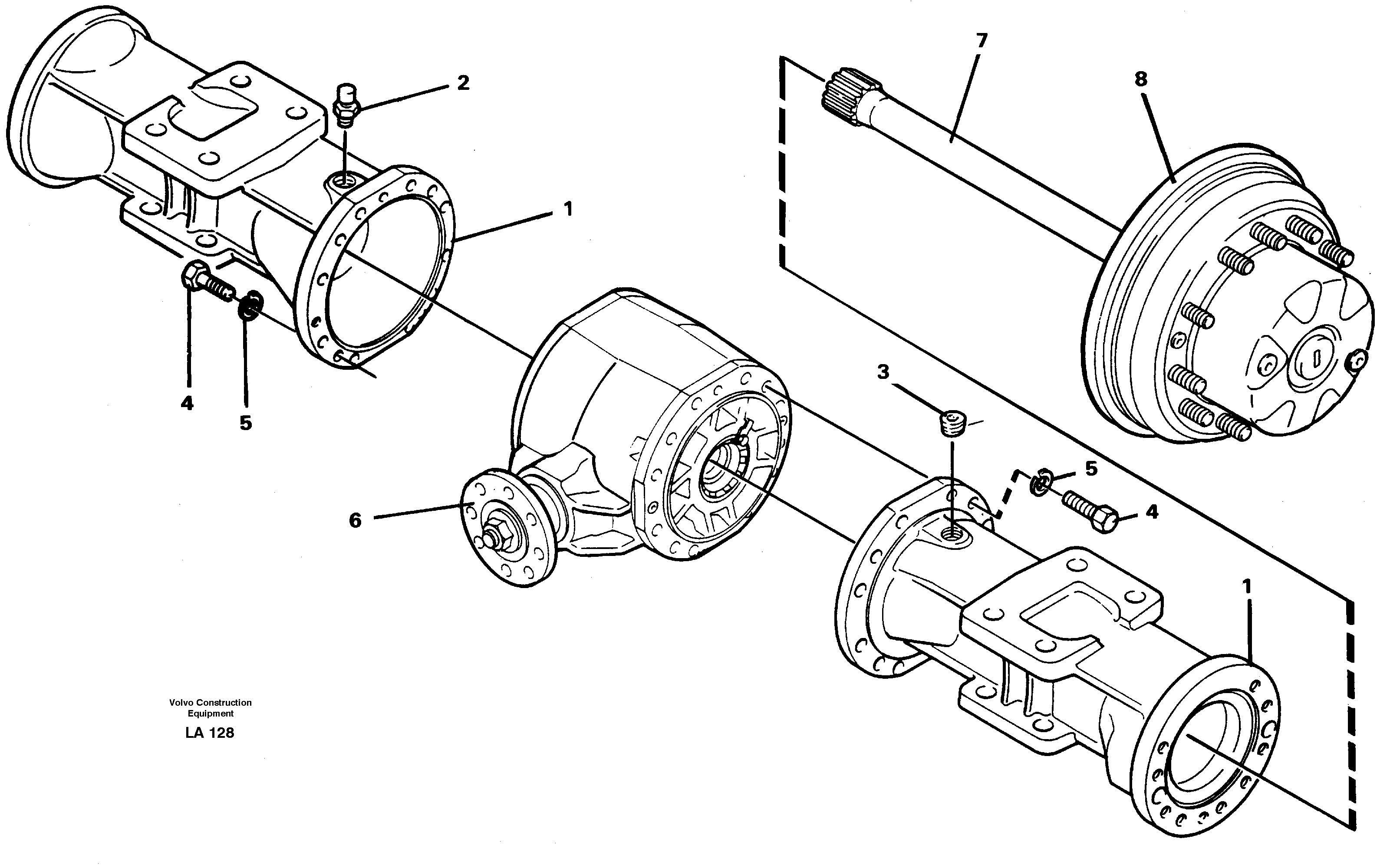 Axle beam, rear — volvo parts diagram