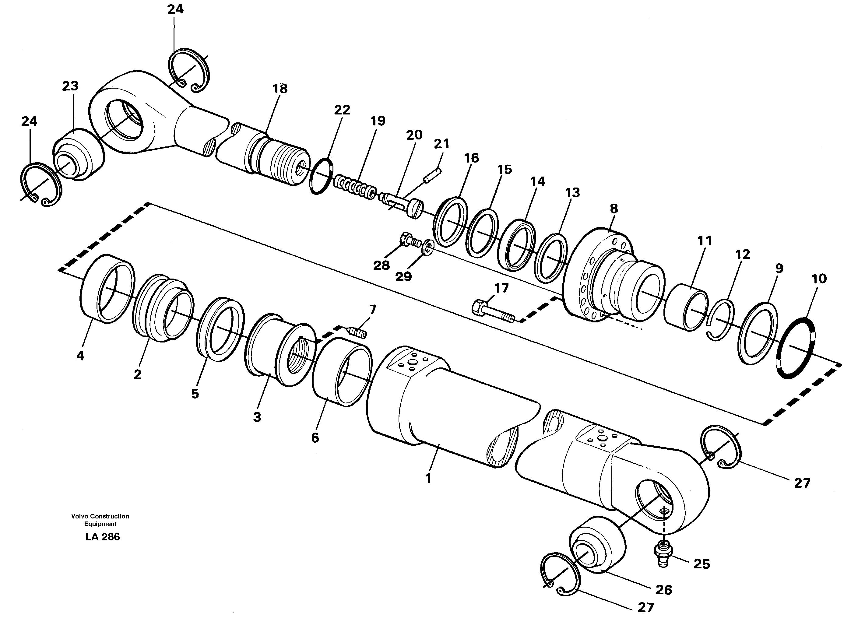 Bucket cylinder  14258753, 14262397 — volvo parts diagram