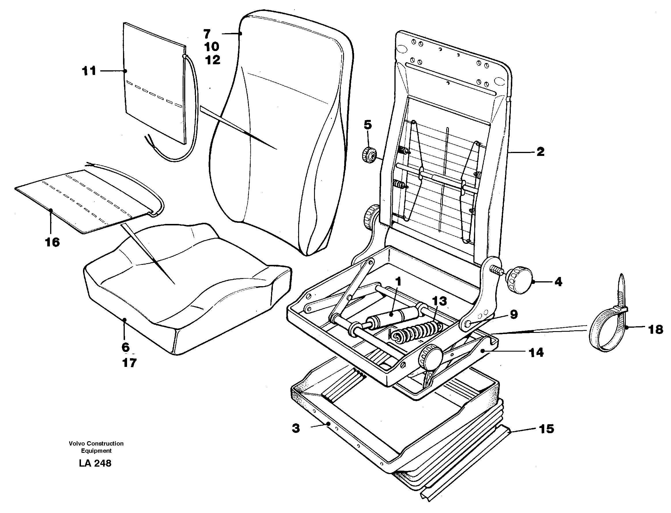 Operator's seat Be-ge  STD — volvo parts diagram