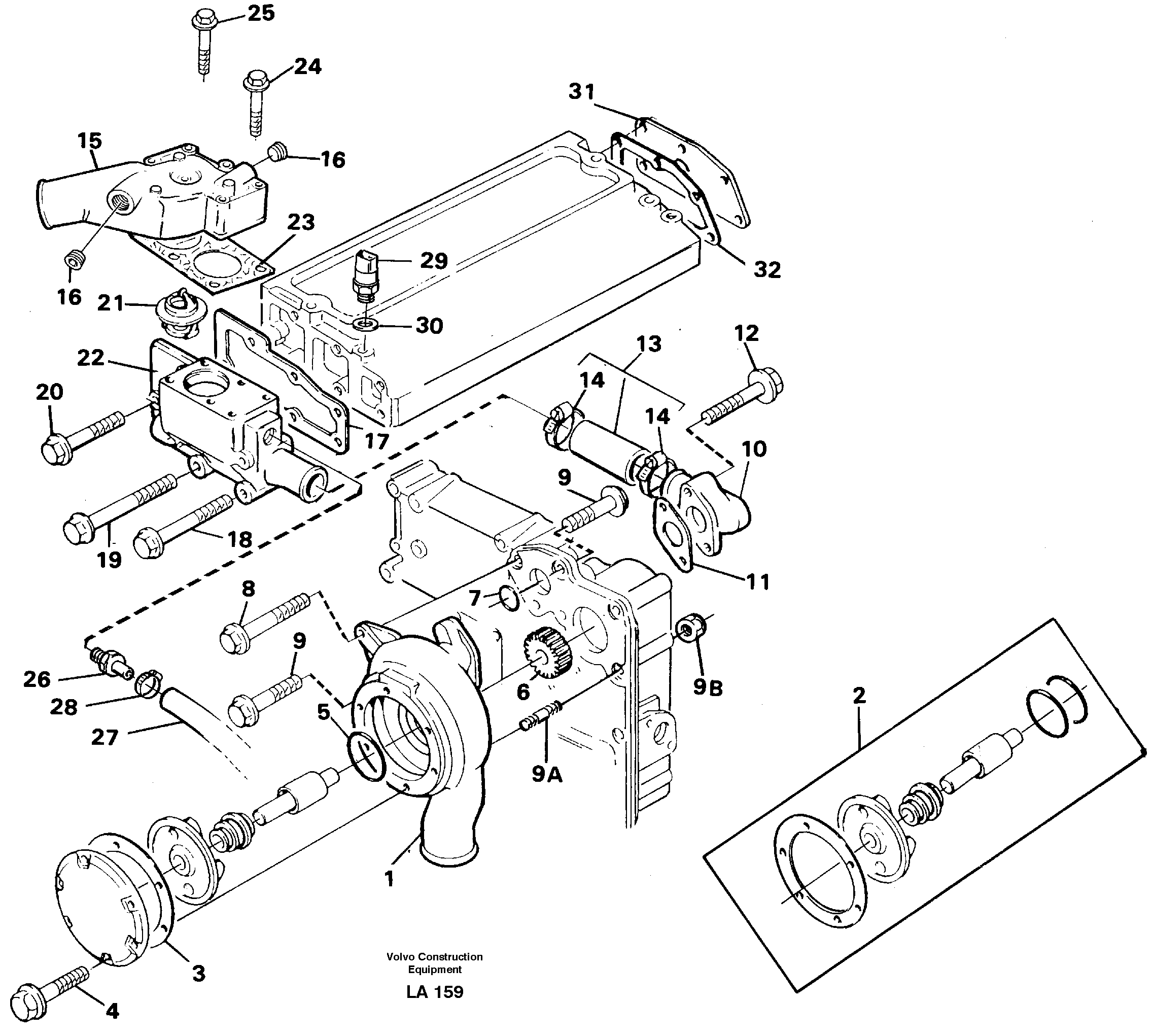 Water pump — volvo parts diagram