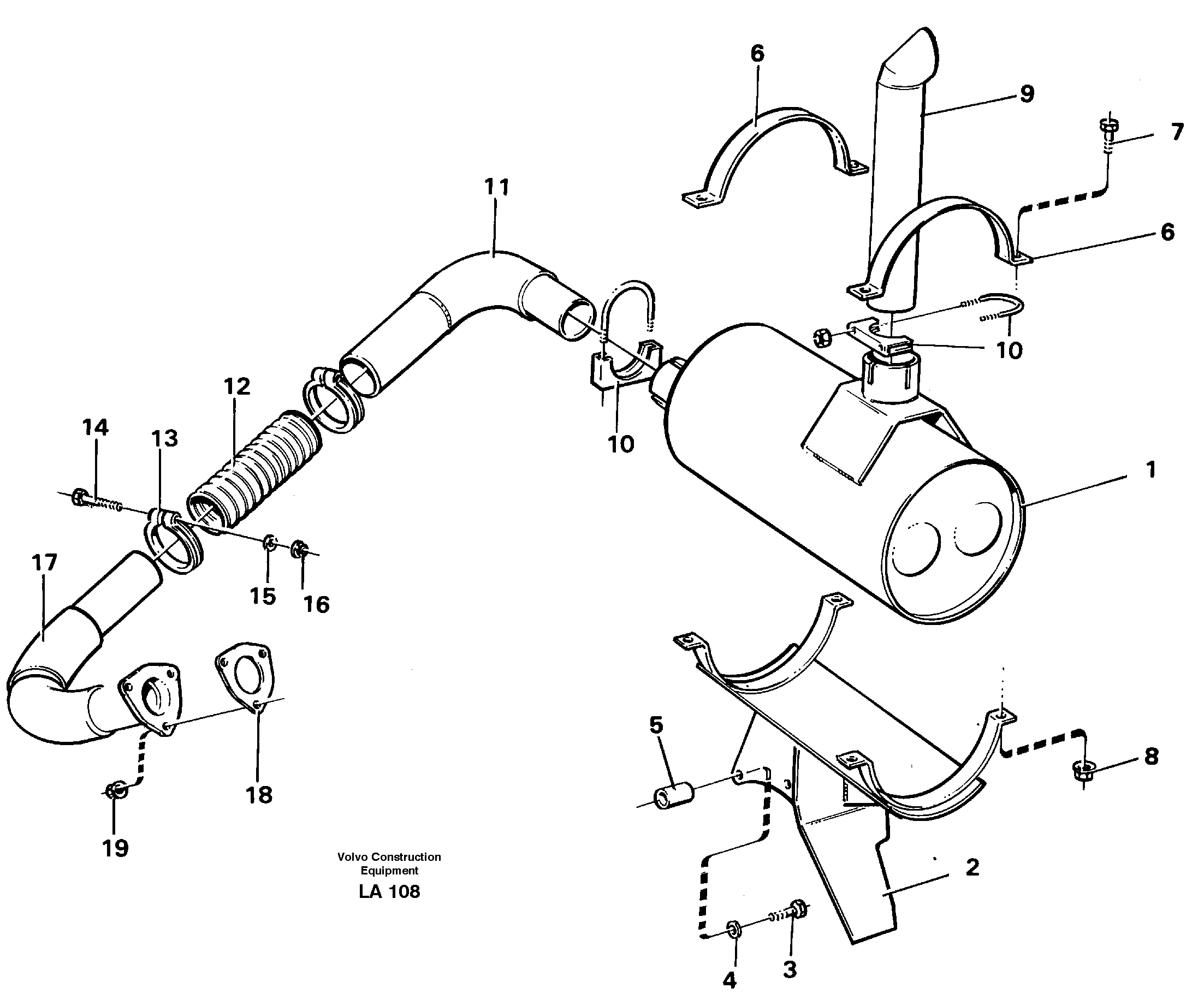Exhaust system — volvo parts diagram