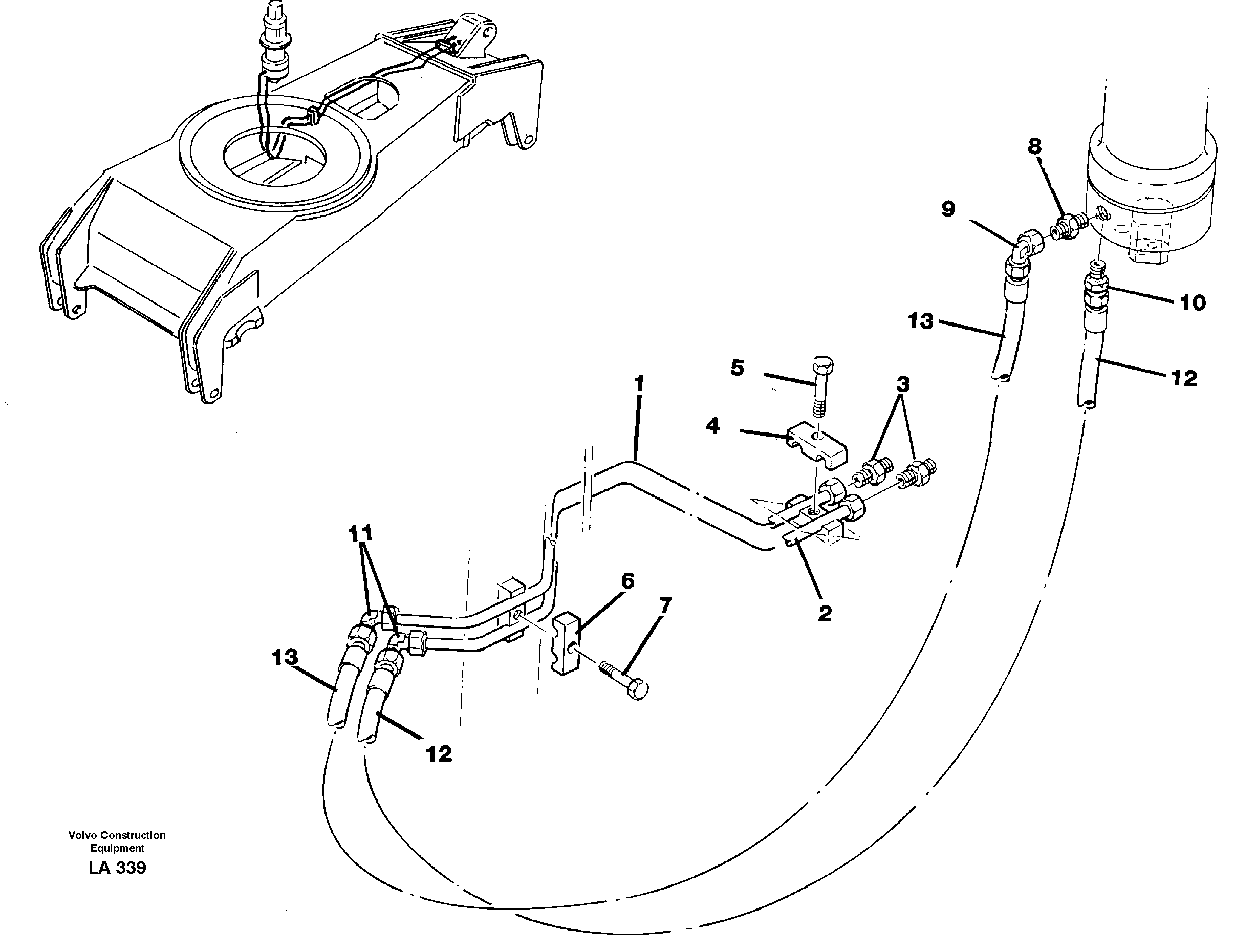 Hydraulicsystem, dozerblad,front  14253478 — volvo parts diagram