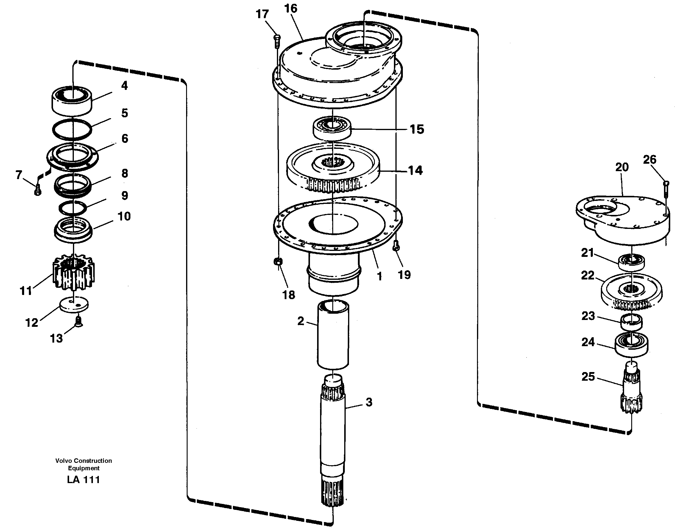 Swing gearbox — volvo parts diagram