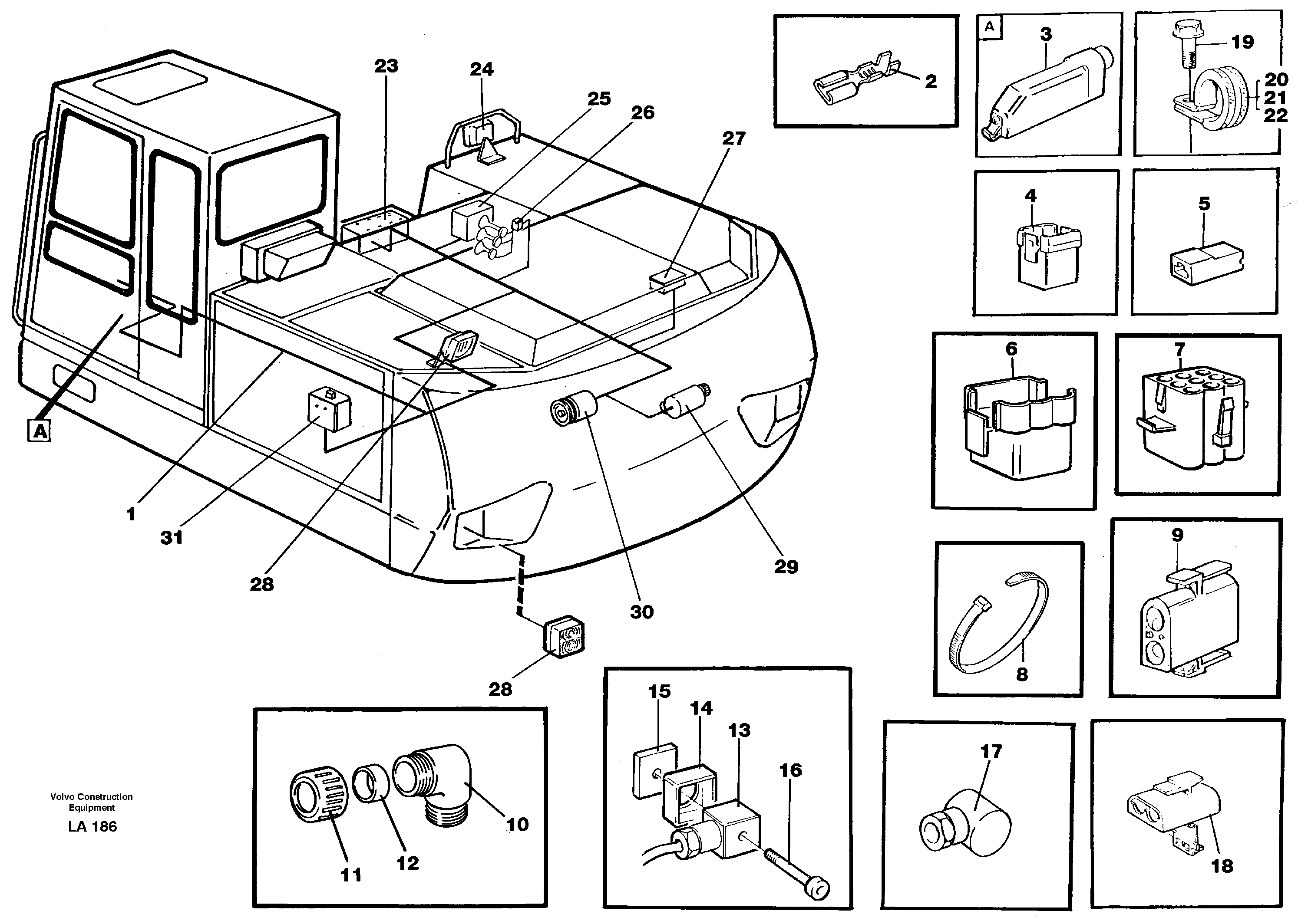 Cable harness, upper section — volvo parts diagram