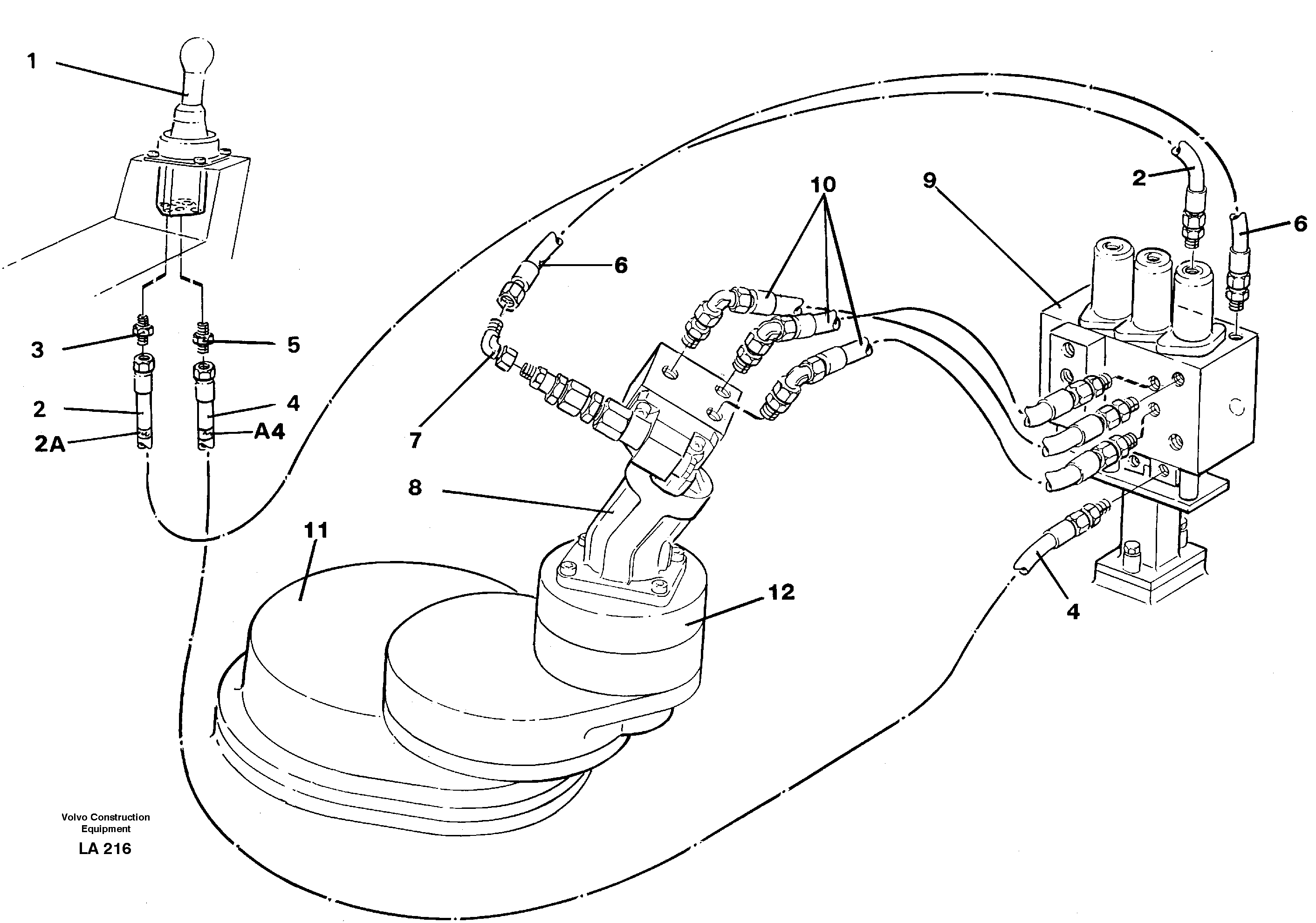 Servo hydraulics, Slewing — volvo parts diagram