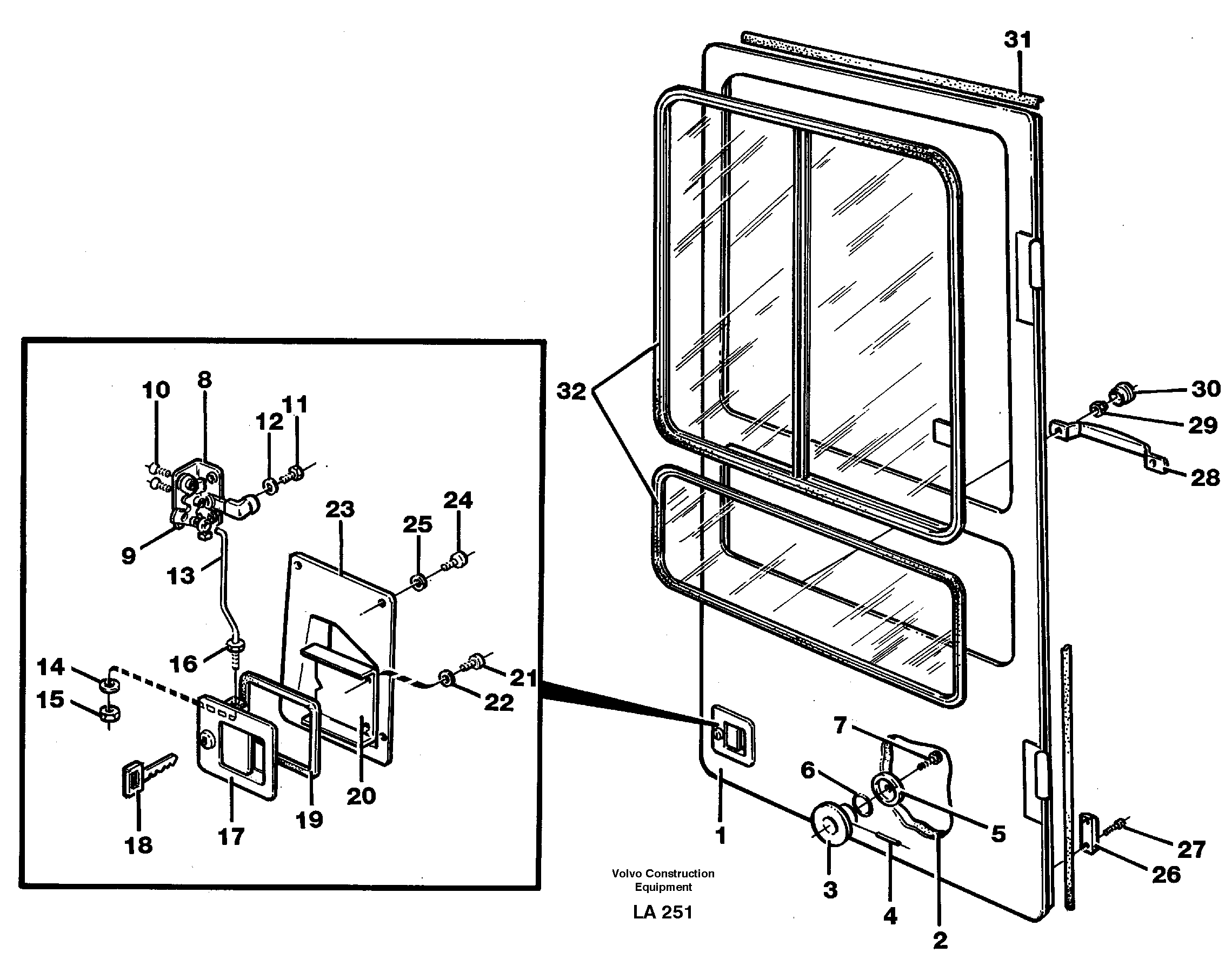 Door, operator's cab — volvo parts diagram