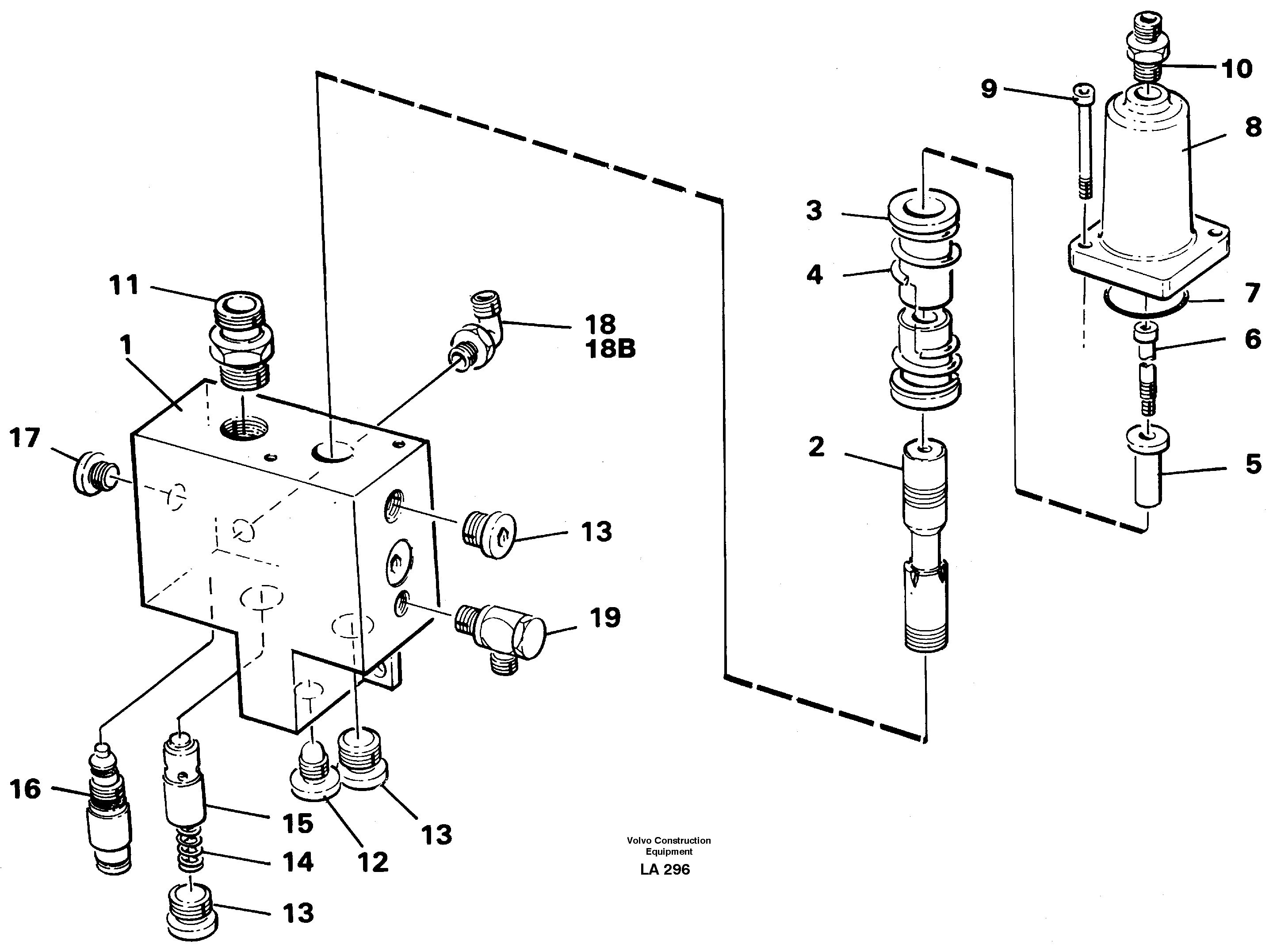 Hose rupture valve, knuckle cylinder  14267963 — volvo parts diagram
