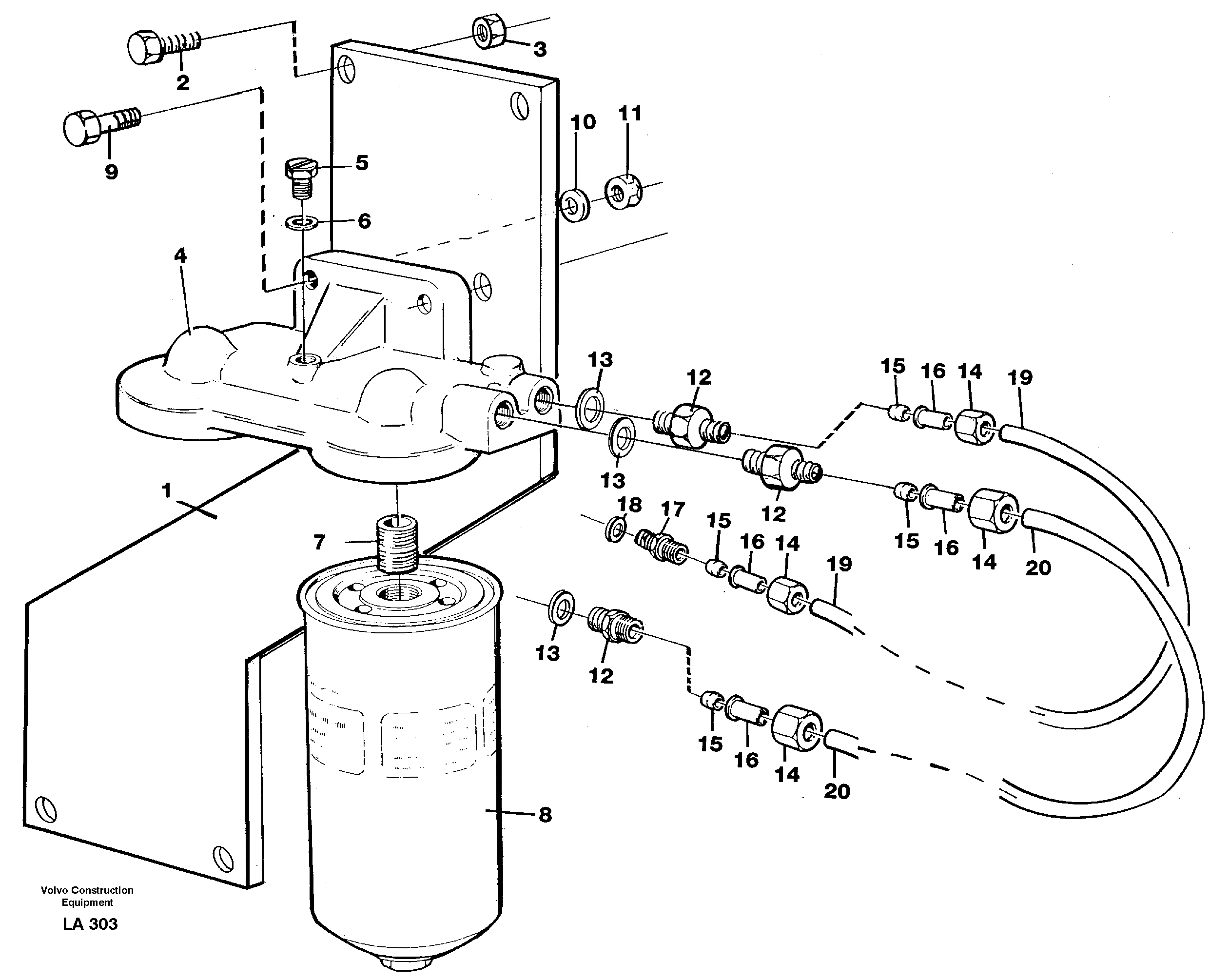 Extra fuel filter  14261108 — volvo parts diagram