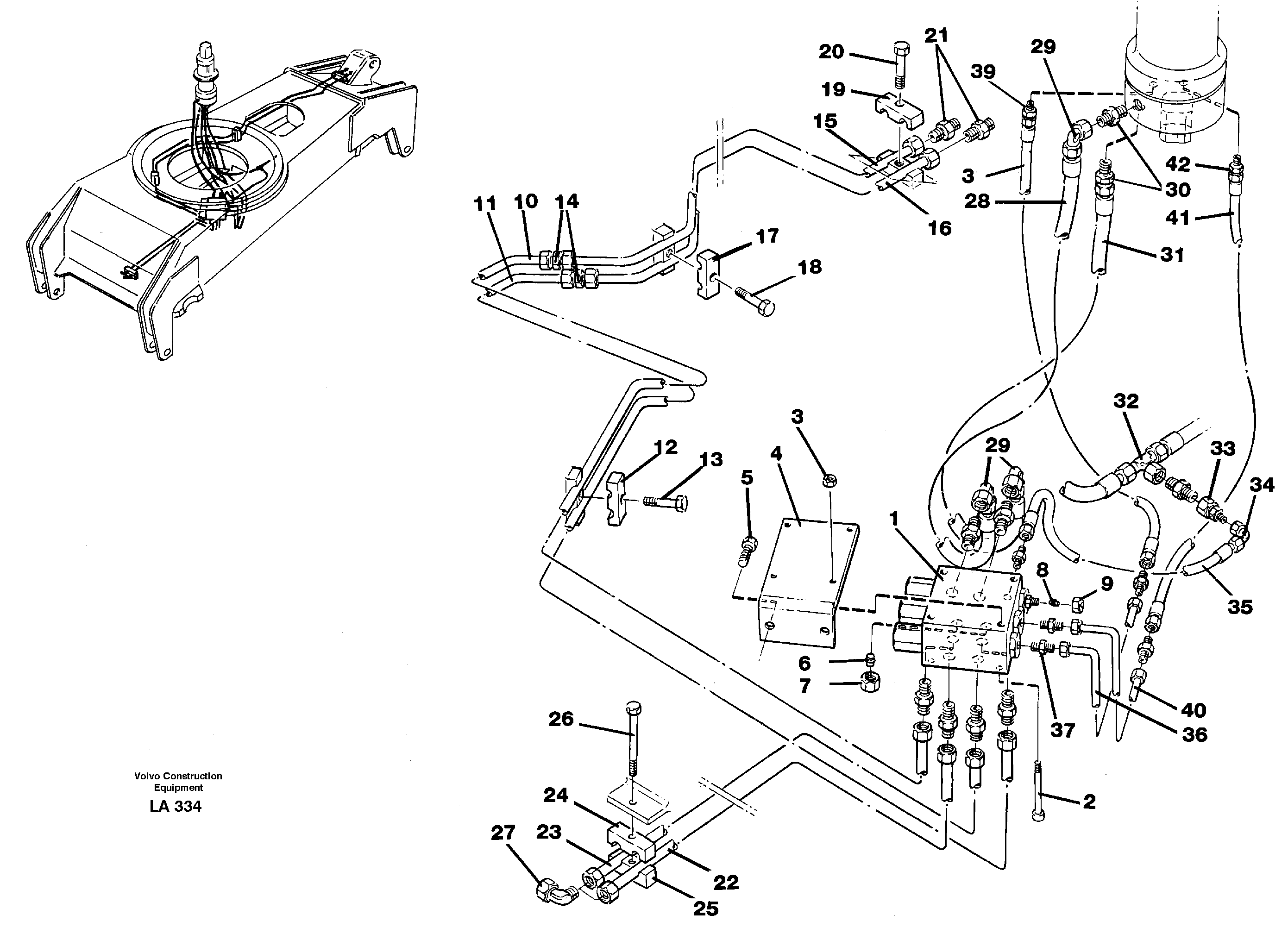 Hydraulicsystem, dozerblade,front and rear  14259920 — volvo parts diagram