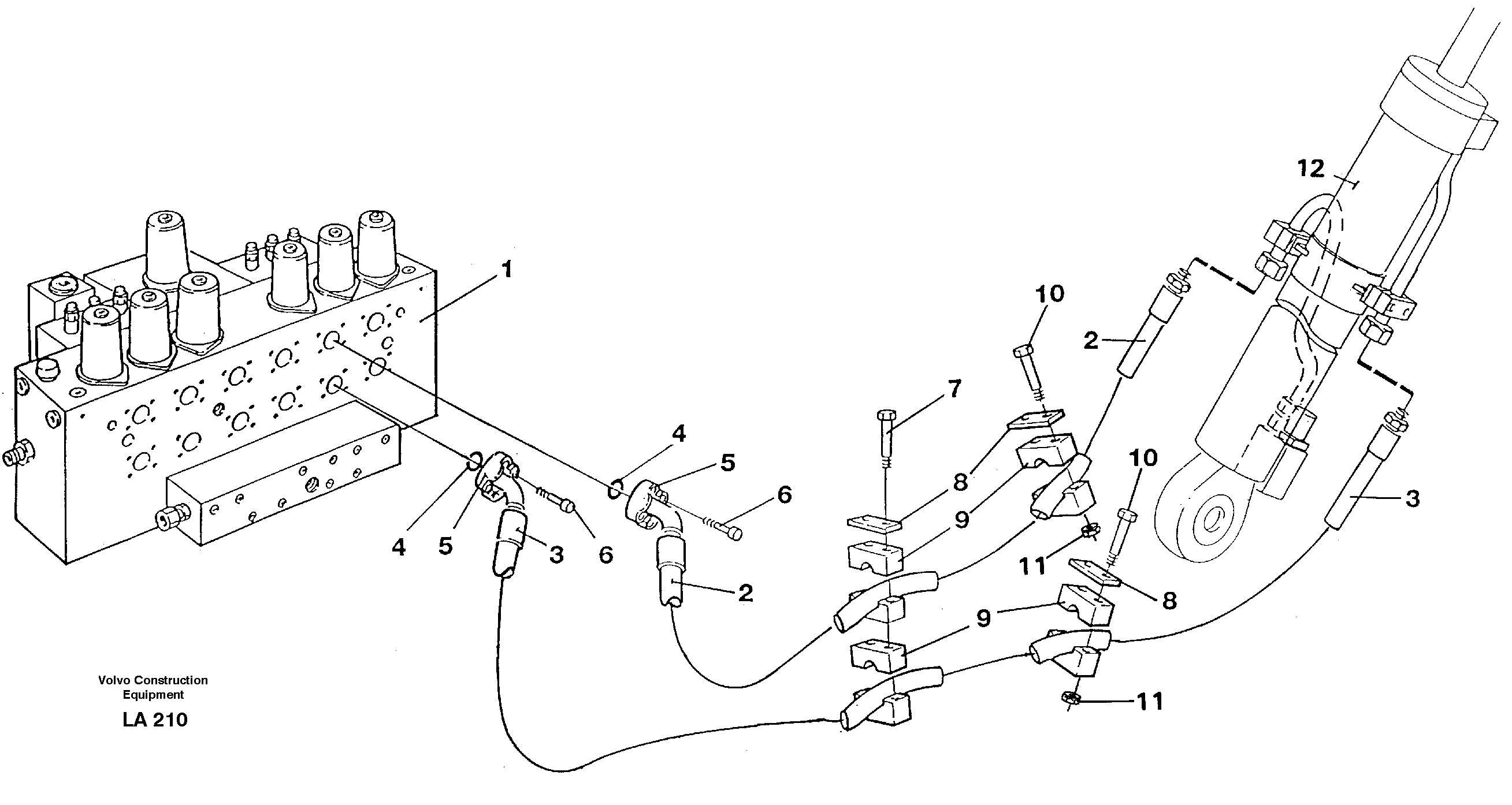Hydraulic system, boom — volvo parts diagram