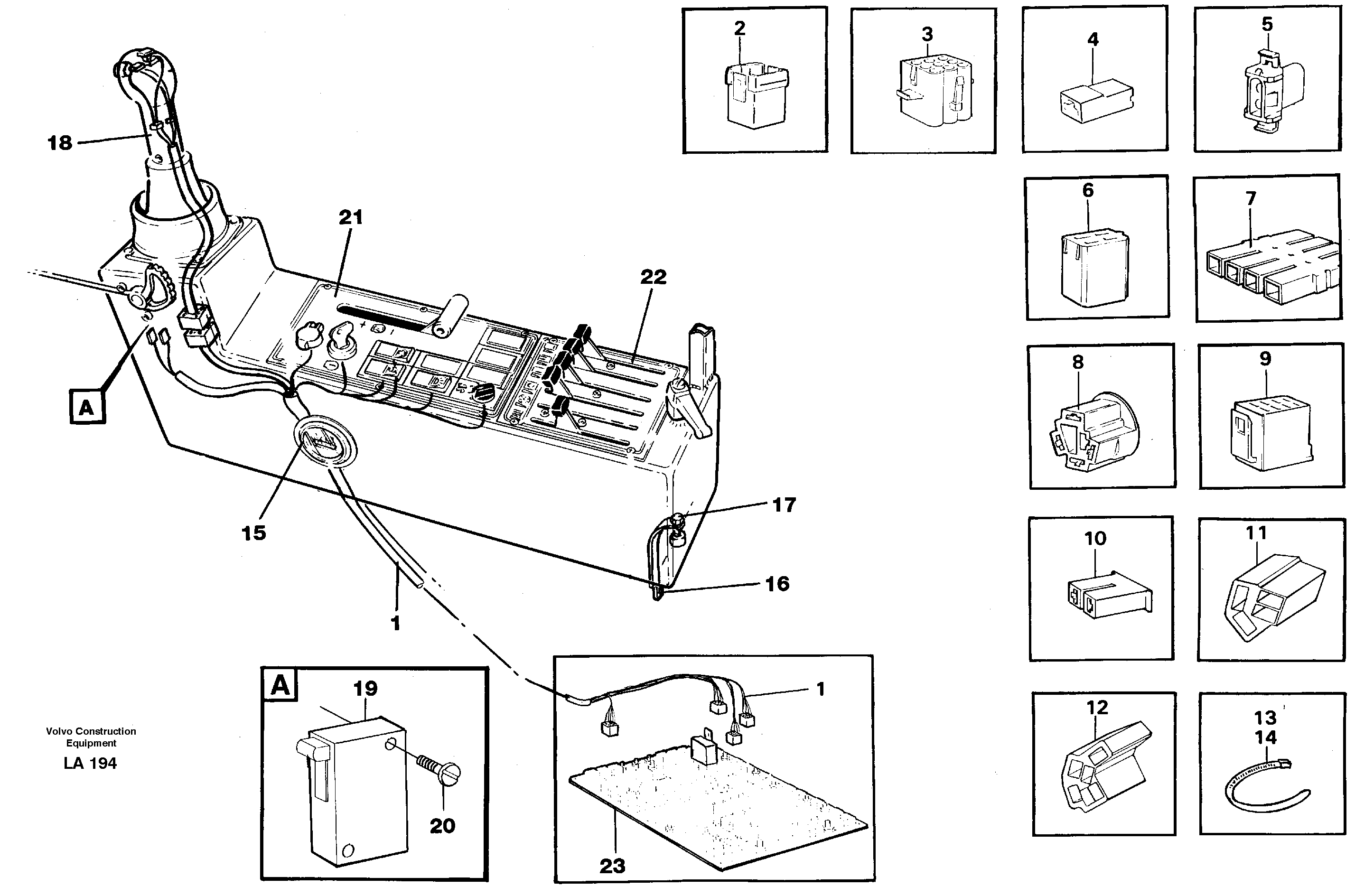 Cable harness, side panel, left — volvo parts diagram