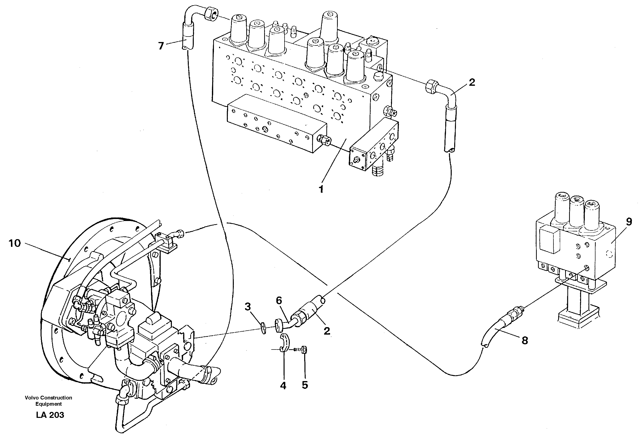 Hydraulic system, feed line — volvo parts diagram